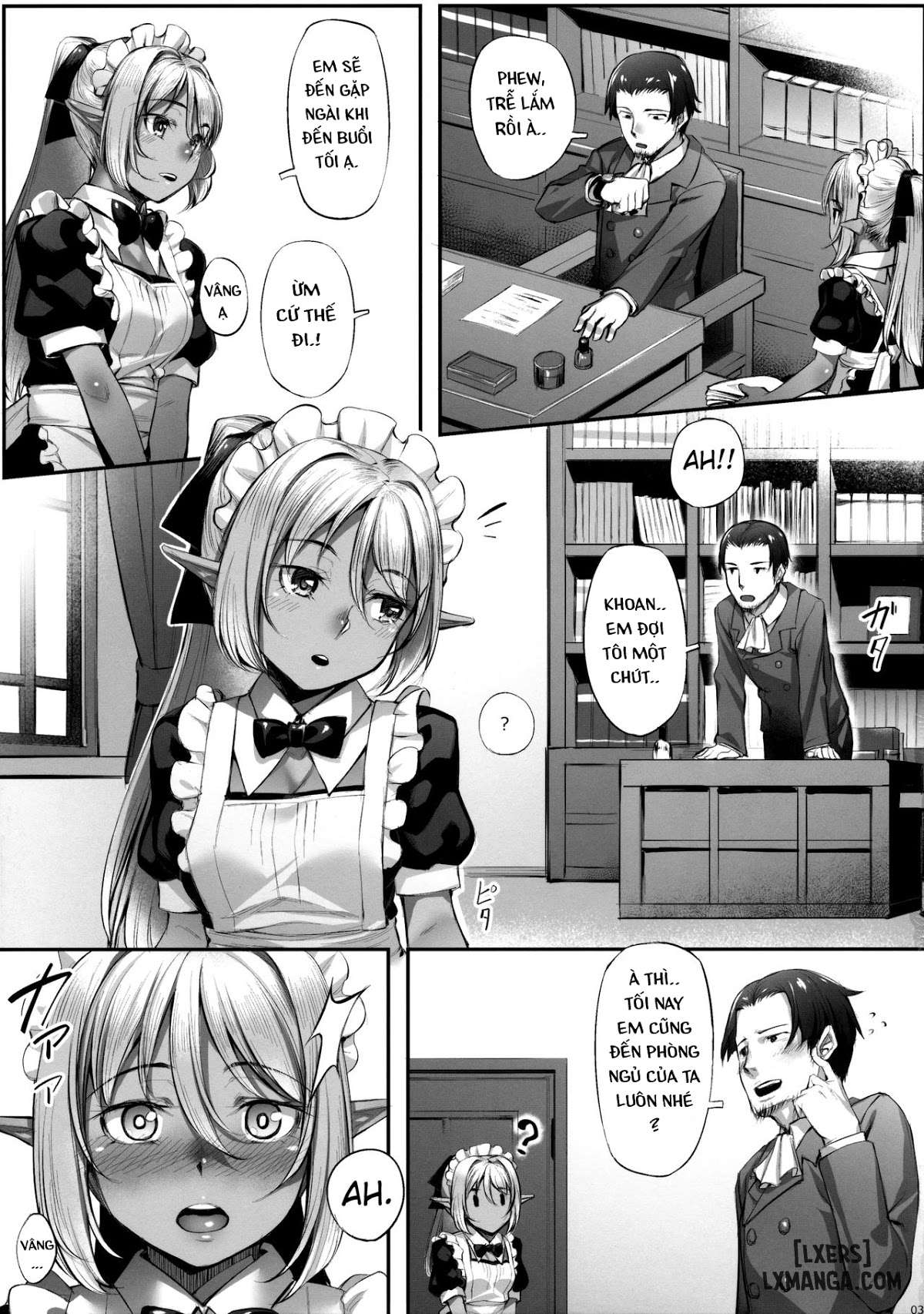HentaiVN.net - Ảnh 4 - Cuộc Sống Với Cô Hầu Elf [Maid-san to no Seikatsu] - Oneshot