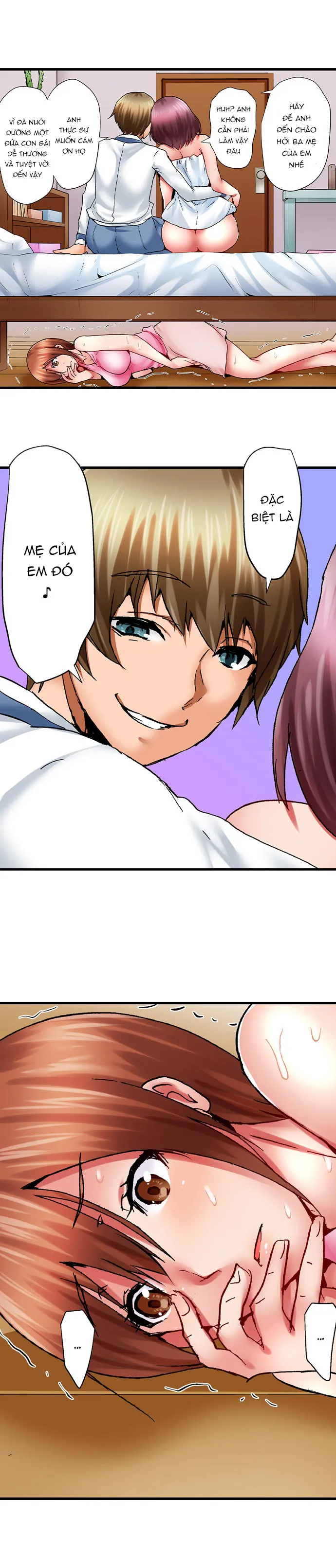 HentaiVN.net - Ảnh 11 - Trốn dưới giường của con gái trong khi con bé đang quan hệ [娘のセックス中、ベッドの下に隠れた私は…; Musume no Sex-chuu, Bed no Shita ni Kakureta Watashi wa...] - Tập 5: Húp vội