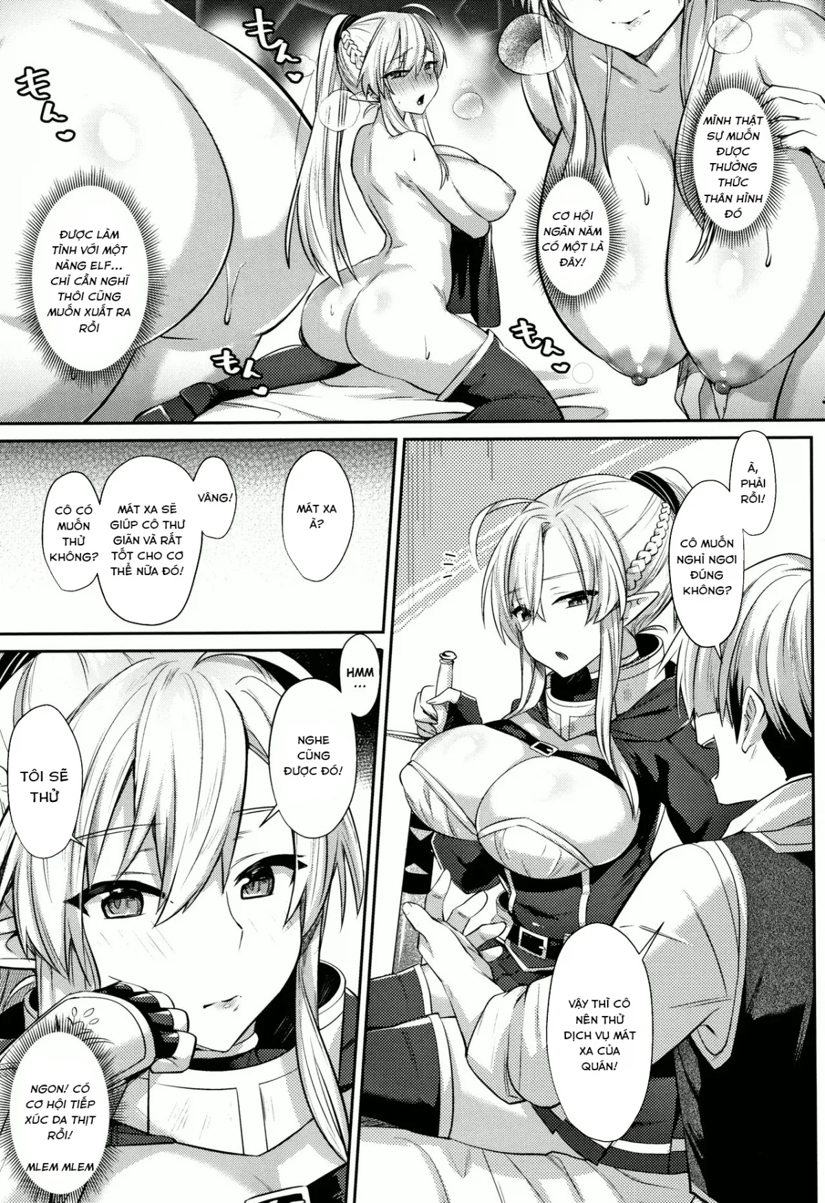 HentaiVN.net - Ảnh 5 - Bí mật trong hiệu mát-xa khiến bé elf mê mẩn [First time massage, Hajimete no Massage] - Oneshot