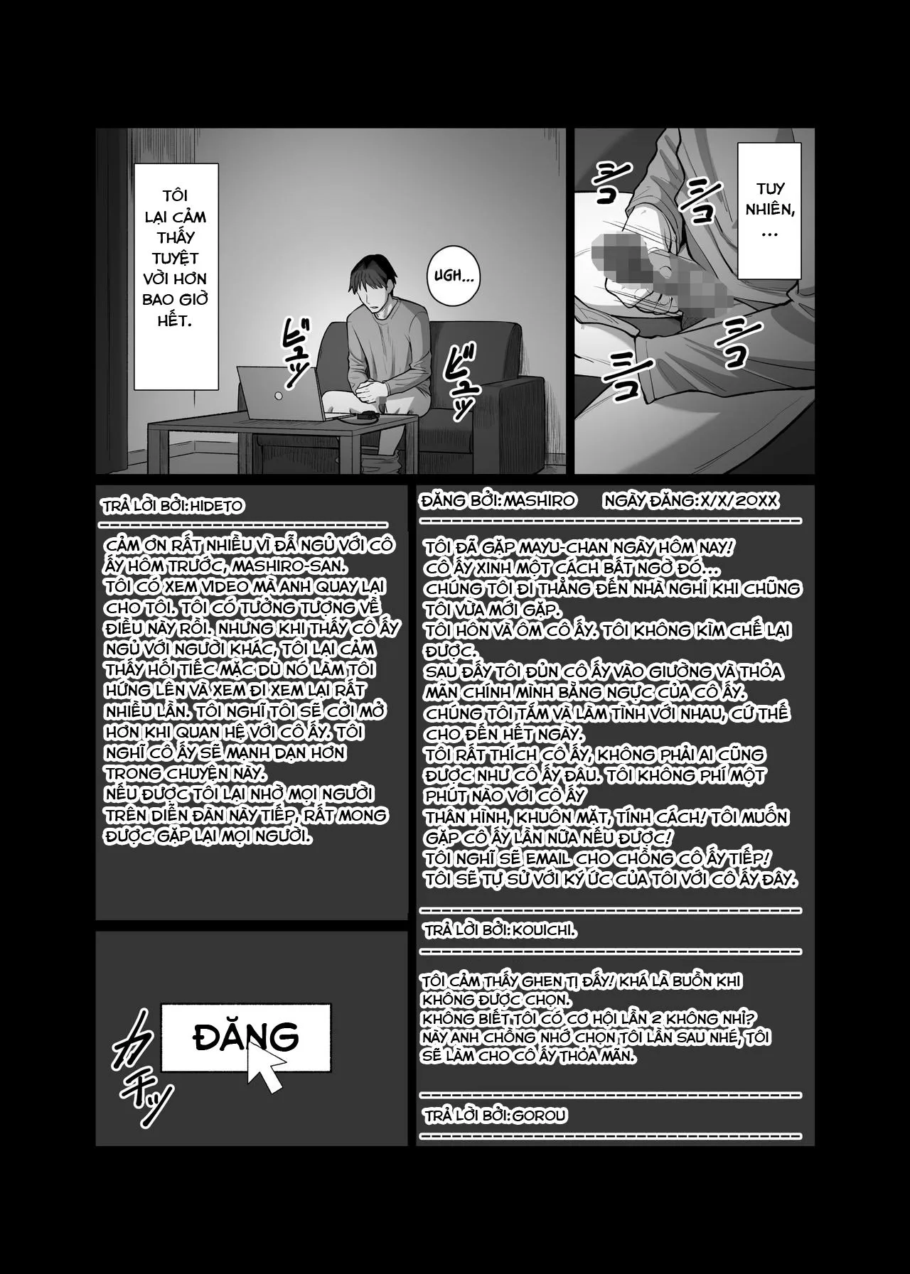 HentaiVN.net - Ảnh 38 - Tsuma O Dakaseru Otto-Tachi [Husbands Who Let Their Wives Sleep Around; The Wife-Lenders] - Oneshot - Có che