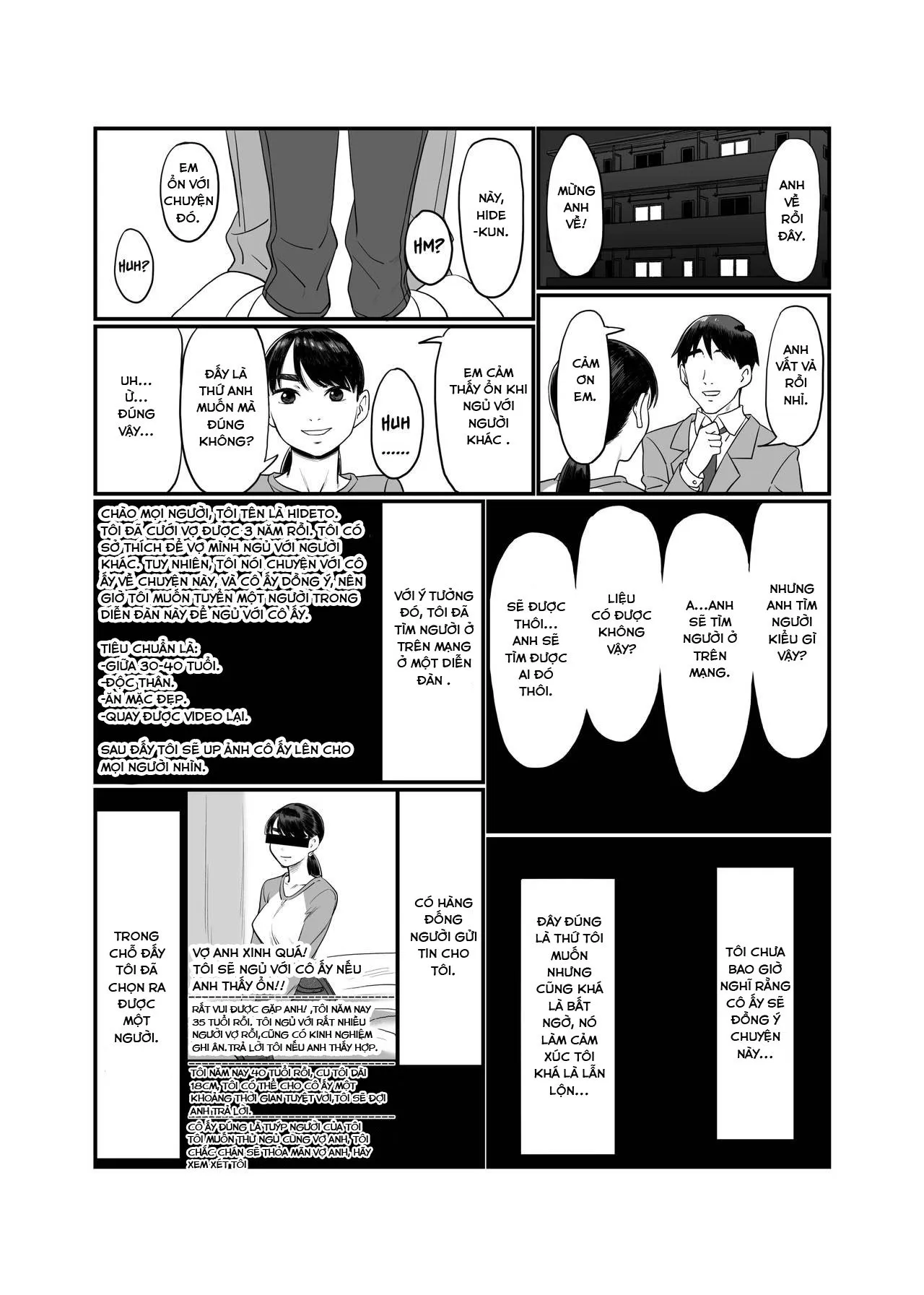 HentaiVN.net - Ảnh 7 - Tsuma O Dakaseru Otto-Tachi [Husbands Who Let Their Wives Sleep Around; The Wife-Lenders] - Oneshot - Có che