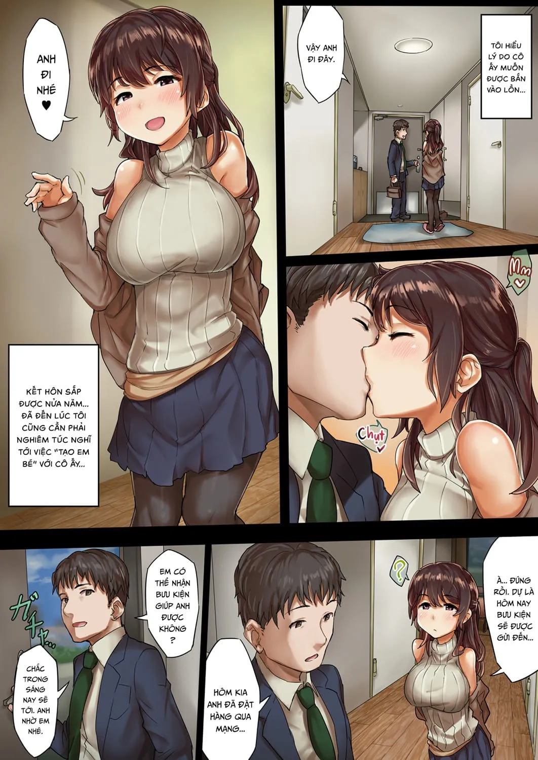 HentaiVN.net - Ảnh 5 - Otto ni Naisho de Kozukuri Takuhai Service☆Oshiharai wa Teisou Hikikae [Otto Ni Naisho De Kozukuri Takuhai Service Oshiharai Wa Teisou Hikikae] - Oneshot [Full Màu]
