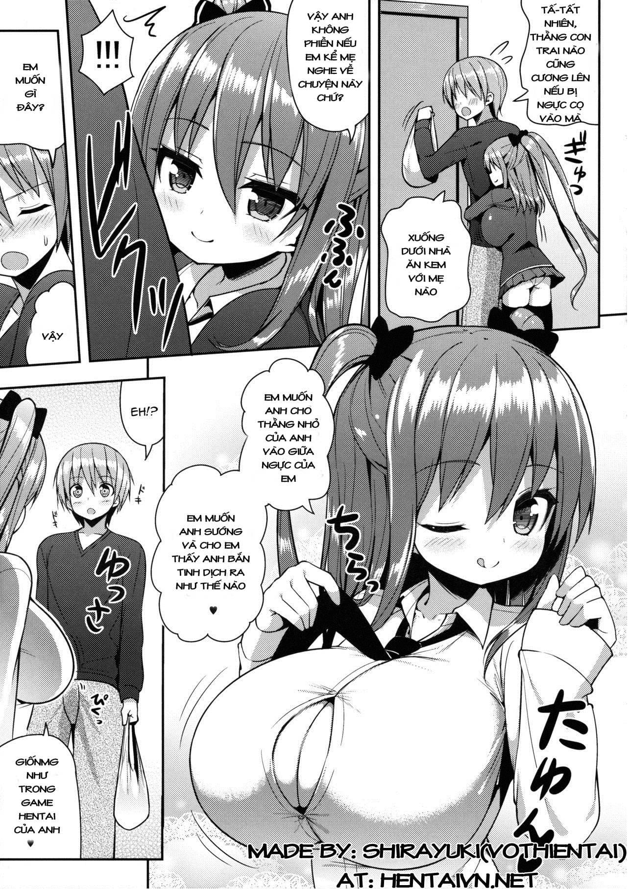 HentaiVN.net - Ảnh 9 - Đừng có chối! anh thích ngực em mà đúng không? [Kocchi o Mite yo Onii-chan] - Oneshot