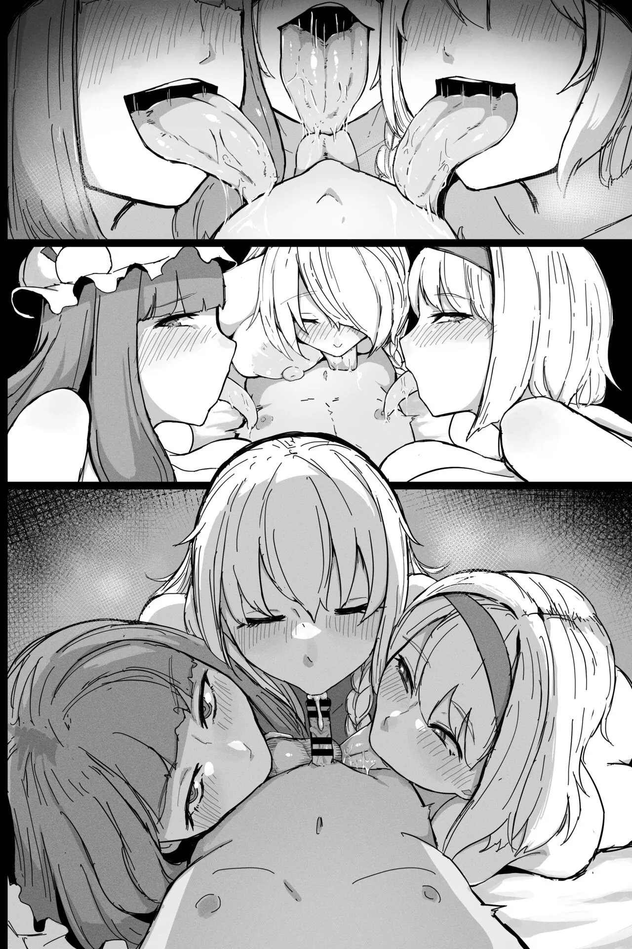 HentaiVN.net - Ảnh 16 - Ba cô gái múp rụp và cậu bé số hưởng - Oneshot