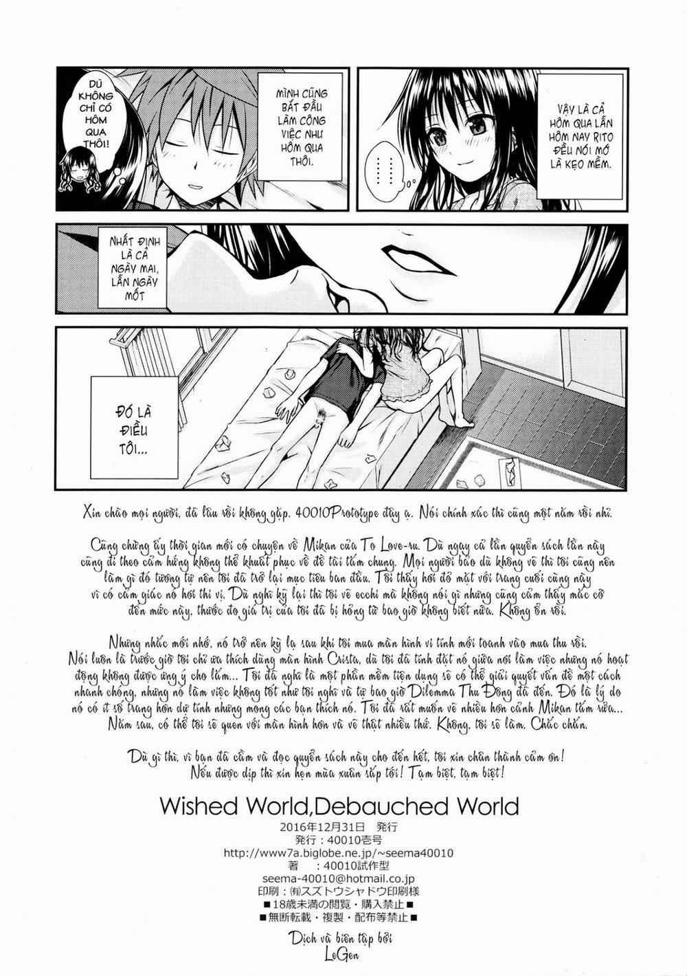 HentaiVN.net - Ảnh 21 - Thế giới nguyện ước, Thế giới trụy lạc (To Love-ru) [Wished World, Debauched World (To LOVEる -とらぶる-)] - Oneshot