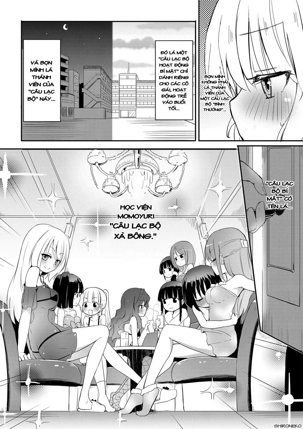 HentaiVN.net - Ảnh 3 - Chichi Yuri Girls [ちちゆりガールズ] - Ngoại truyện 2 - Câu lạc bộ xà bông bí mật của Học viện Momoyuri (Chap 2-End)