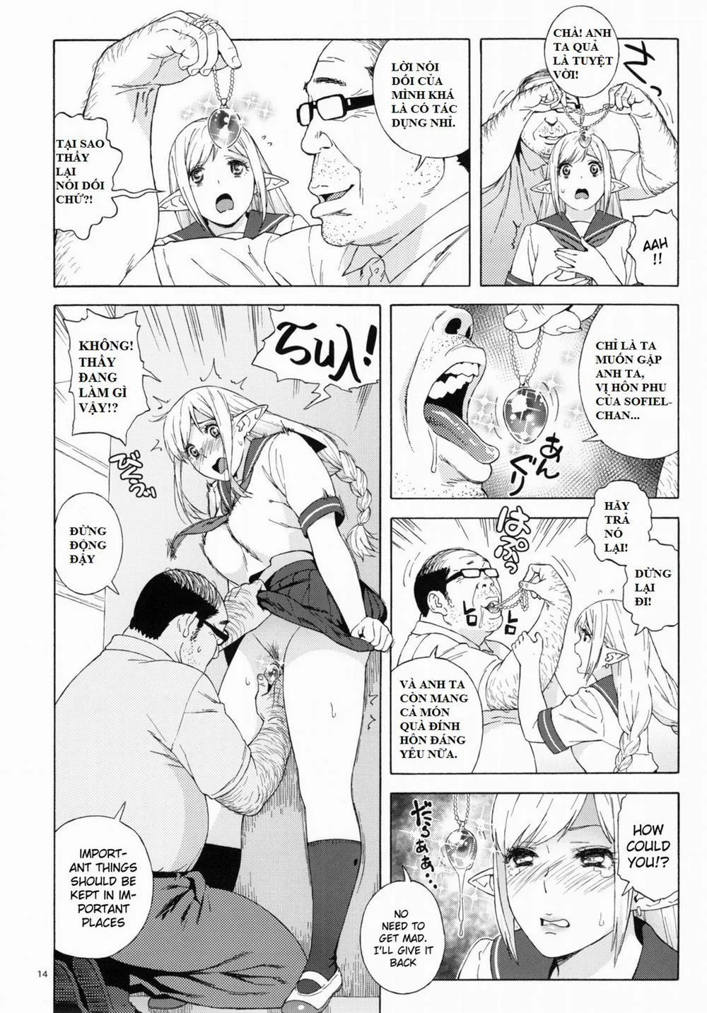HentaiVN.net - Ảnh 10 - Tenkousei JK Elf 2 -Kegasareta Konyaku no Akashi - Oneshot