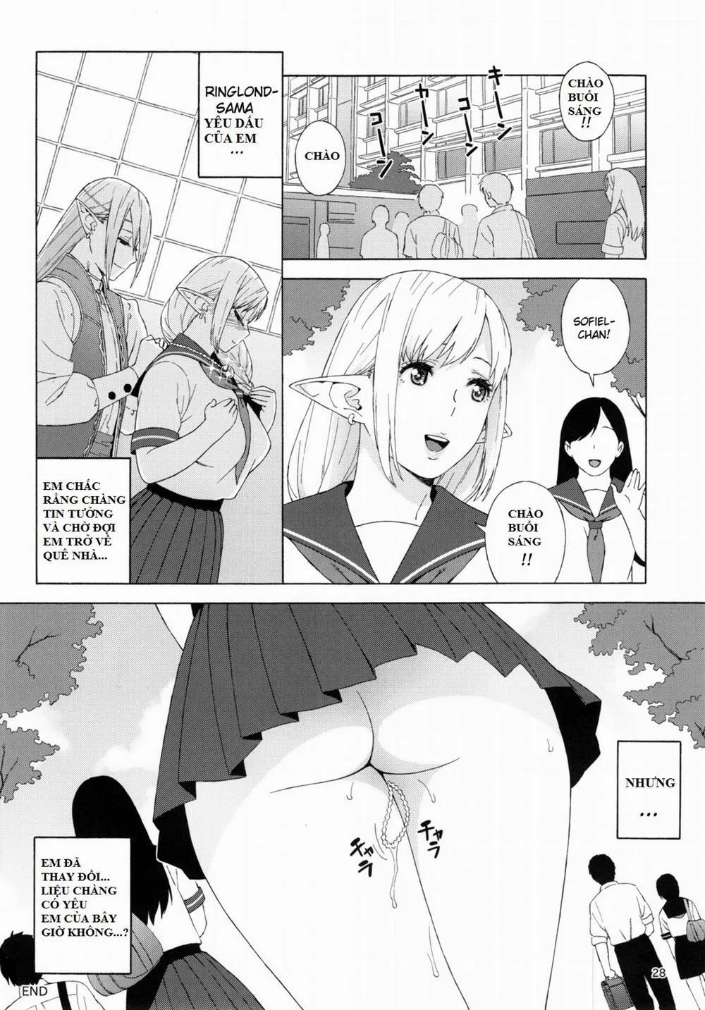 HentaiVN.net - Ảnh 24 - Tenkousei JK Elf 2 -Kegasareta Konyaku no Akashi - Oneshot