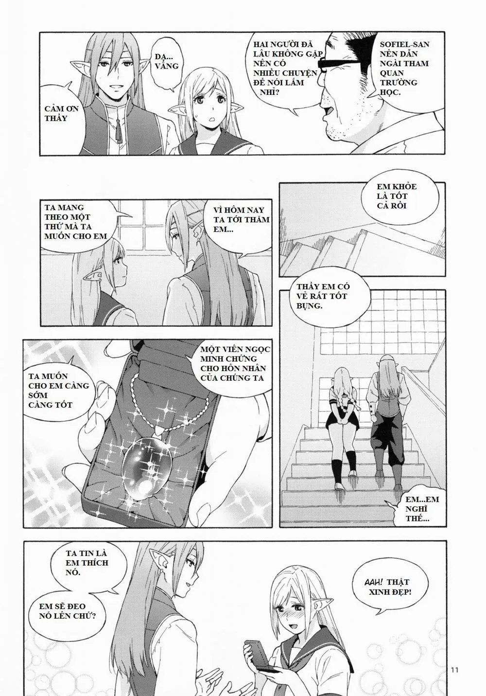 HentaiVN.net - Ảnh 7 - Tenkousei JK Elf 2 -Kegasareta Konyaku no Akashi - Oneshot