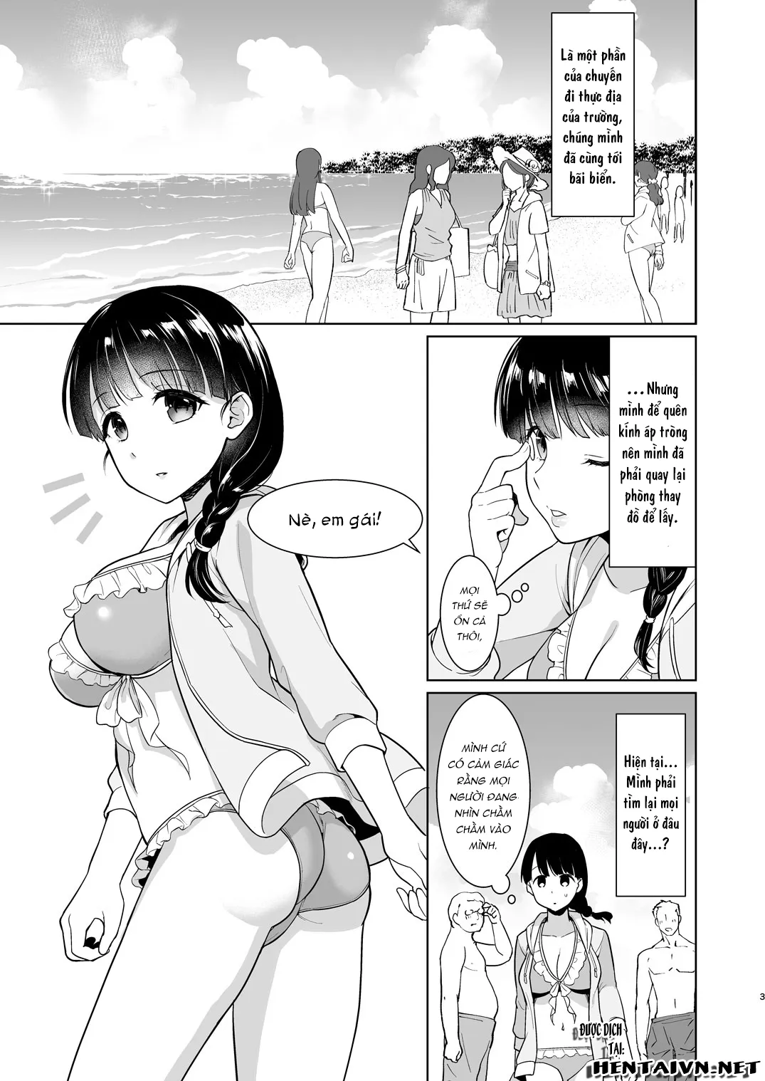 HentaiVN.net - Ảnh 4 - Iya da to Ienai Jimikei Shoujo to Hamabe no Gaikokujin Ryokoukyaku - Oneshot