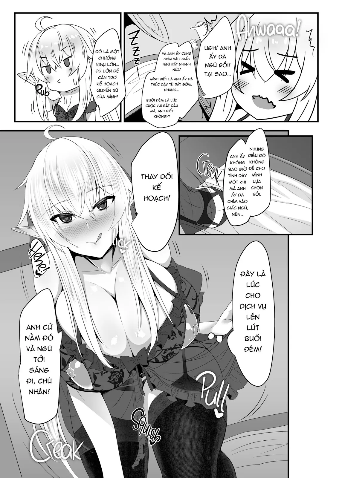 HentaiVN.net - Ảnh 11 - I Love You So, Young Master! - Chap 3 - I Want My Elf Maid to Sneak Into My Bed at Night with Sexy Lingerie-