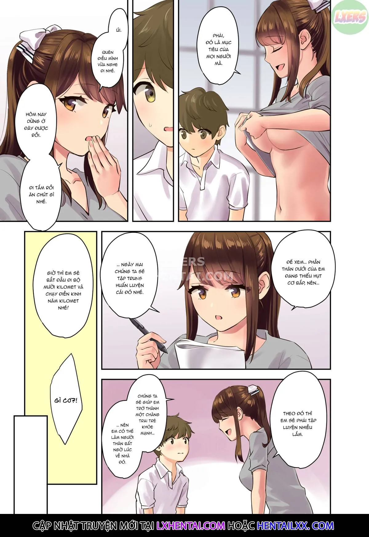 HentaiVN.net - Ảnh 32 - Câu chuyện về cuộc huẩn luyện thể chất với các chị gái của tôi [Ecchi na Onee-san to Tairyoku Zukuri Gasshuku o Suru Hanashi; Fitness Training Camp with Sexy Older Ladies] - Oneshot - Không che