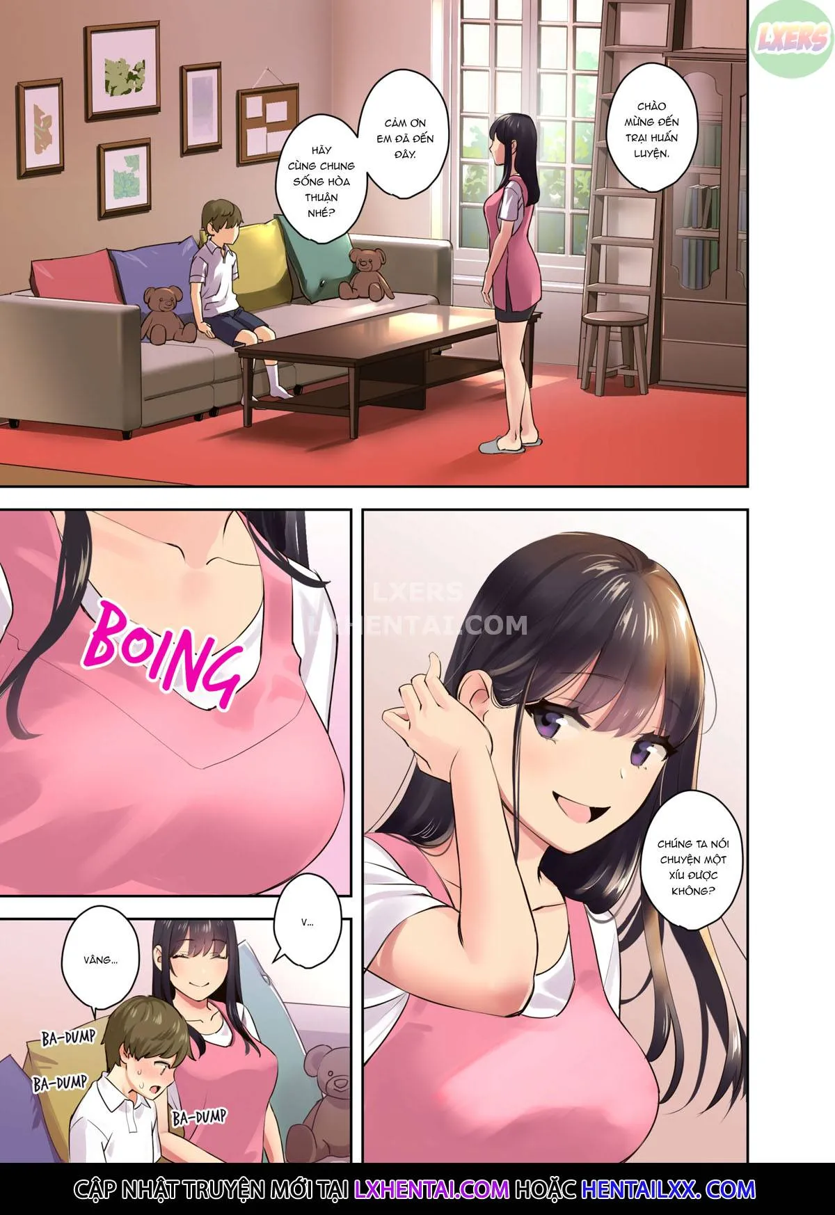 HentaiVN.net - Ảnh 8 - Câu chuyện về cuộc huẩn luyện thể chất với các chị gái của tôi [Ecchi na Onee-san to Tairyoku Zukuri Gasshuku o Suru Hanashi; Fitness Training Camp with Sexy Older Ladies] - Oneshot - Không che