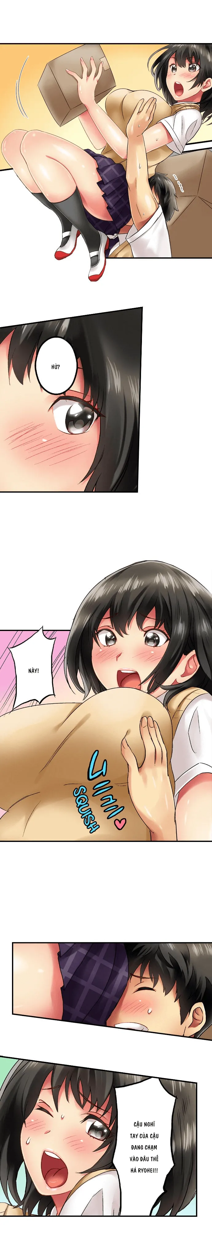 HentaiVN.net - Ảnh 6 - Thánh ngã Ryohei [Zōkin-gake de me no mae no pantsu ni mura~tsu… sonomama sōnyū re chaimashita; 雑巾がけで目の前のパンツにムラッ…そのまま挿入れちゃいました｡;Seeing Her Panties Lets Me Stick In] - Chap 4 cute :3