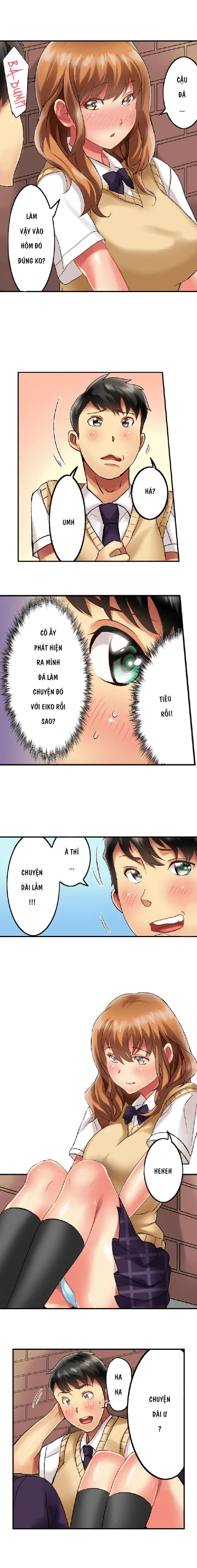 HentaiVN.net - Ảnh 5 - Thánh ngã Ryohei [Zōkin-gake de me no mae no pantsu ni mura~tsu… sonomama sōnyū re chaimashita; 雑巾がけで目の前のパンツにムラッ…そのまま挿入れちゃいました｡;Seeing Her Panties Lets Me Stick In] - Chap 7 Trận mây mưa dưới gầm cầu(P1)