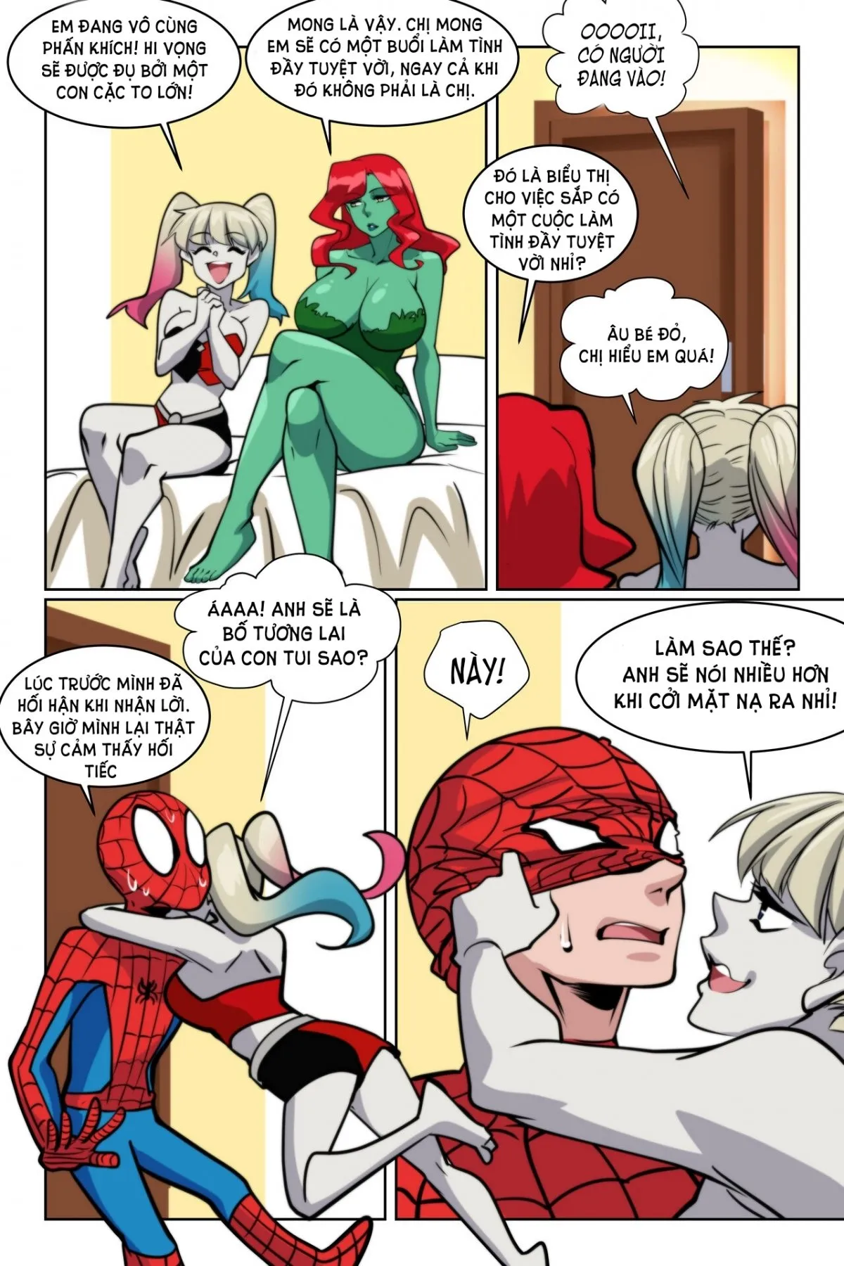 HentaiVN.net - Ảnh 4 - Justice Lust Breeders - Spider-man x Harley Quinn, Poison Ivy, Mary Jane