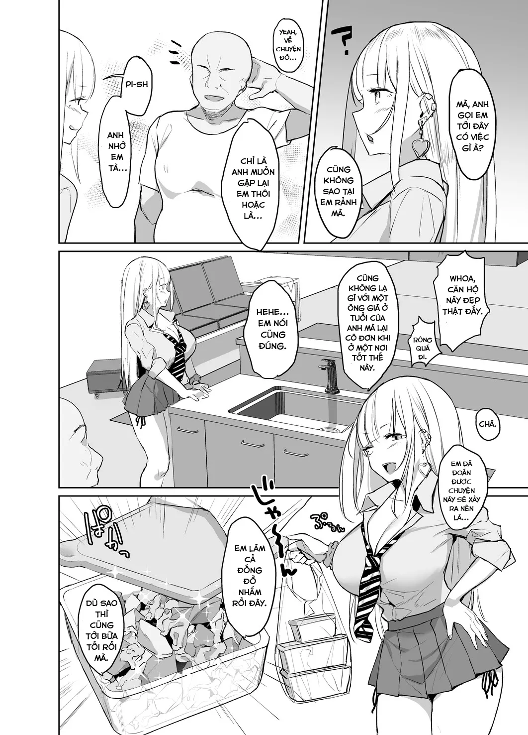 HentaiVN.net - Ảnh 4 - Ecchi na Gal JK ga Kyokon Zetsurin Oji-san to Pakoru Yatsu - Oneshot