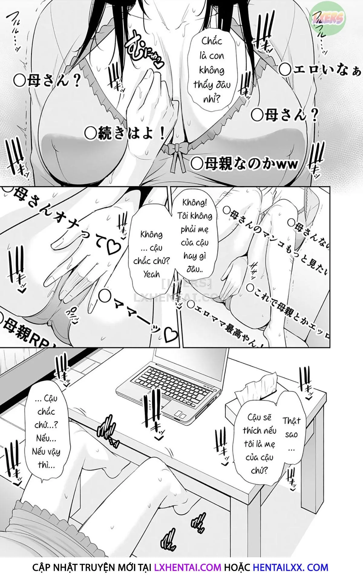 HentaiVN.net - Ảnh 13 - Haha wa Yoru ni Saku Single Mother no Haishin Kiroku - Oneshot