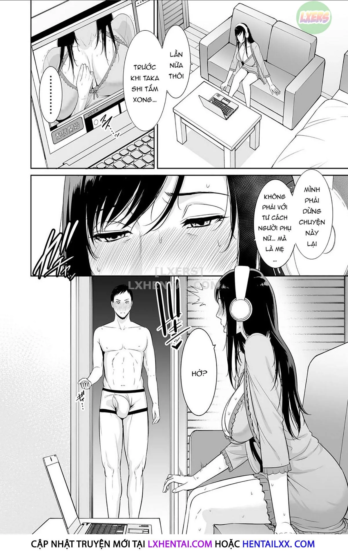 HentaiVN.net - Ảnh 26 - Haha wa Yoru ni Saku Single Mother no Haishin Kiroku - Oneshot