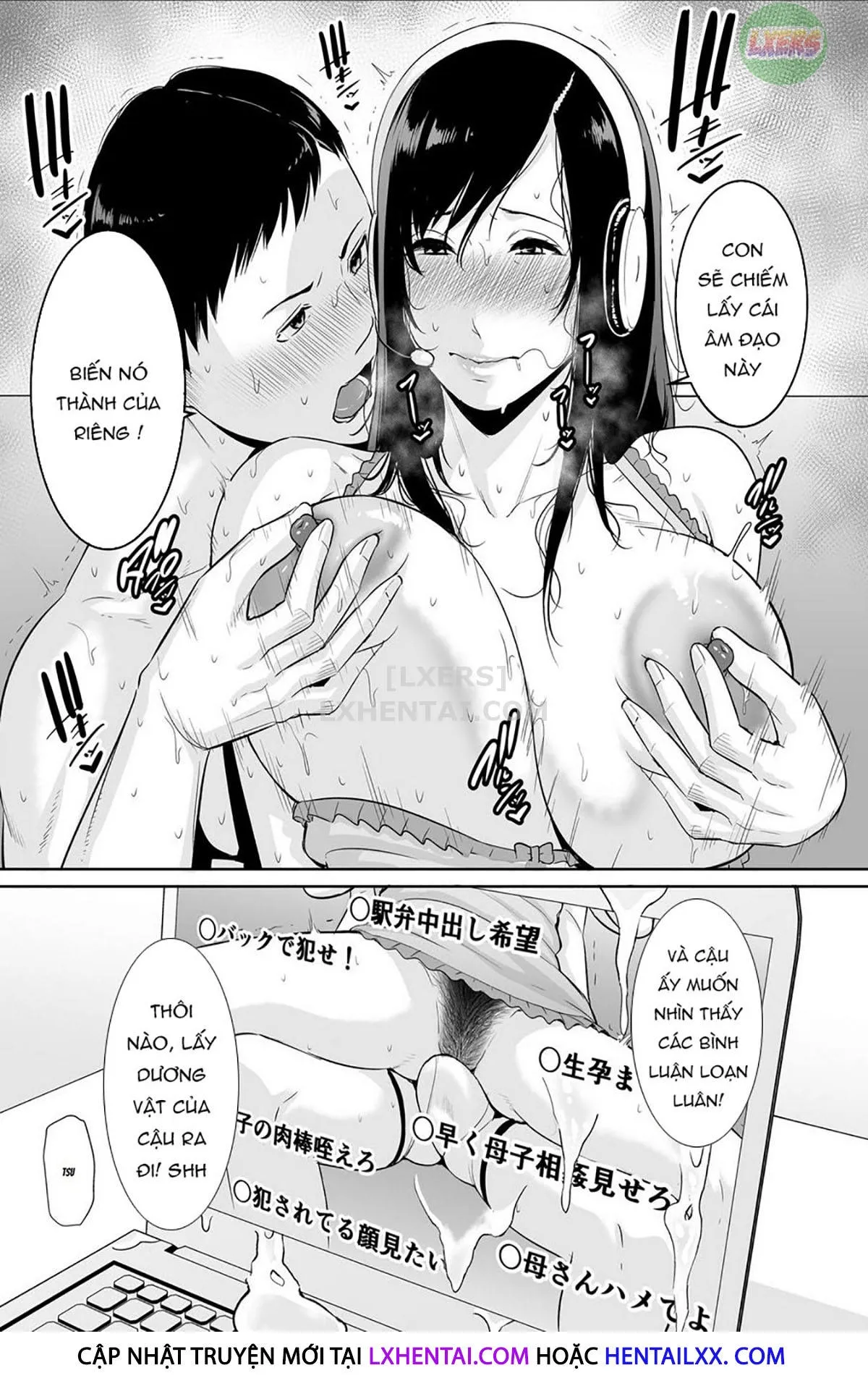 HentaiVN.net - Ảnh 39 - Haha wa Yoru ni Saku Single Mother no Haishin Kiroku - Oneshot