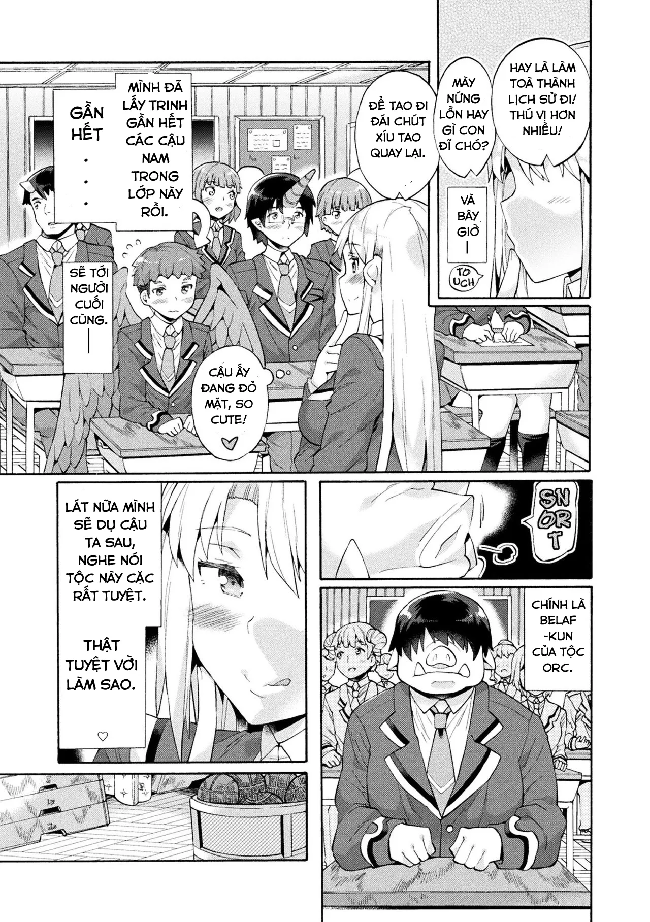 HentaiVN.net - Ảnh 7 - Bạn gái tôi là đĩ [Bitch Iincho Elf no Dotei Orc Hatsutaiken] - Chap 1- Áp lực học hành