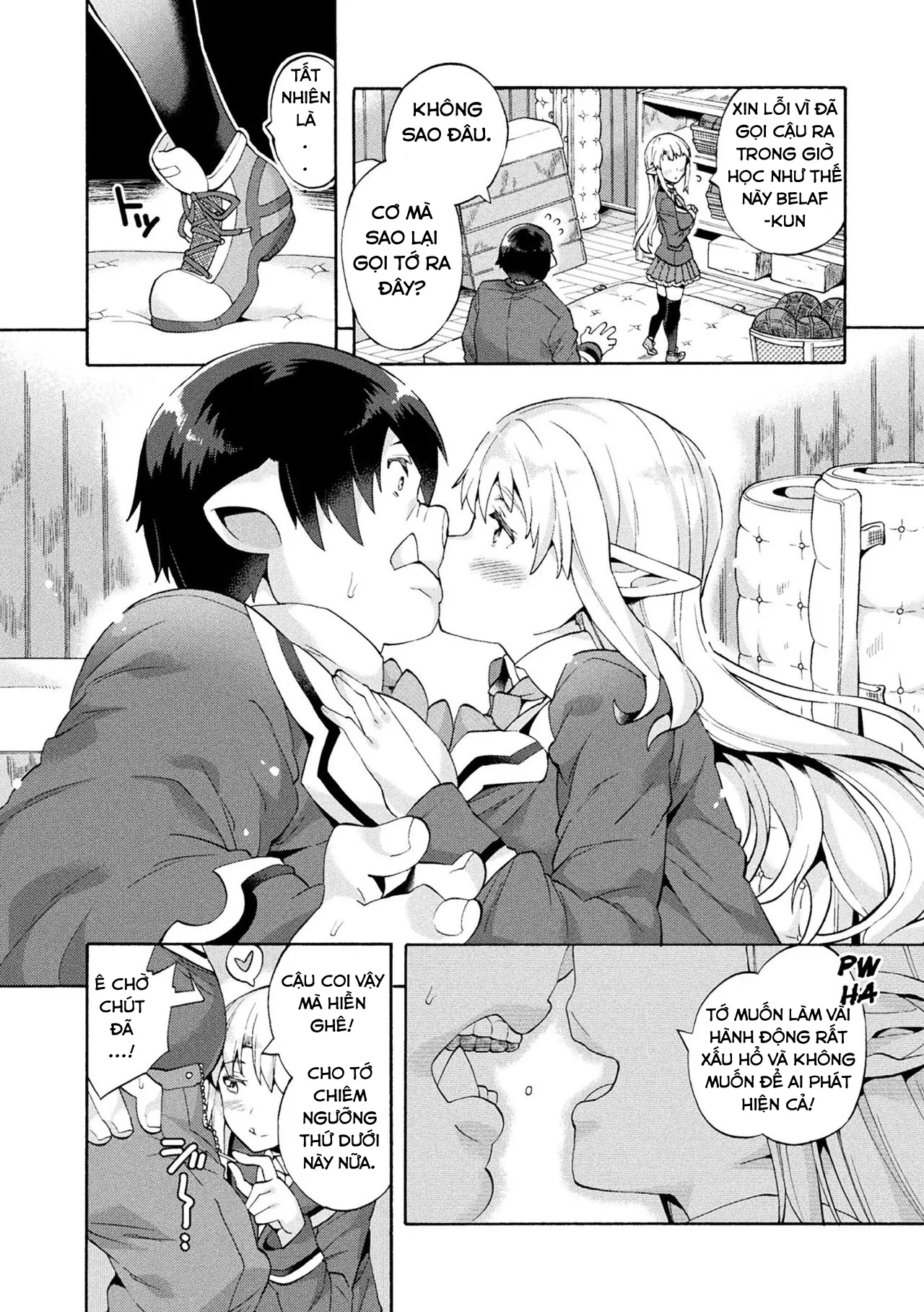 HentaiVN.net - Ảnh 8 - Bạn gái tôi là đĩ [Bitch Iincho Elf no Dotei Orc Hatsutaiken] - Chap 1- Áp lực học hành