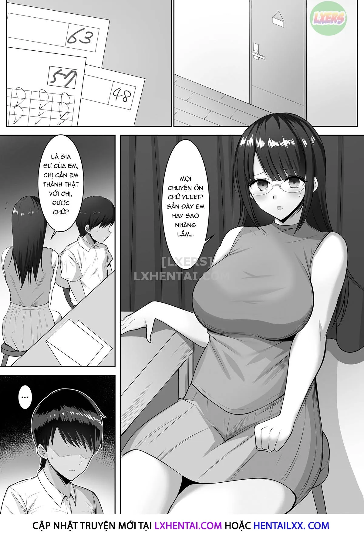 HentaiVN.net - Ảnh 7 - Bóp nát bộ ngực khủng của bà chị gia sư - Oneshot