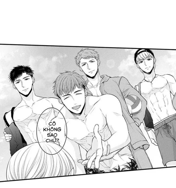 HentaiVN.net - Ảnh 6 - Ngọn lửa trong tầm tay [Fire in His Fingertips: A Flirty Fireman Ravishes Me with His Smoldering Gaze , 指先から本気の熱情～チャラ男消防士はまっすぐな目で私を抱いた] - Chapter 28: Bóng chuyền bãi biển