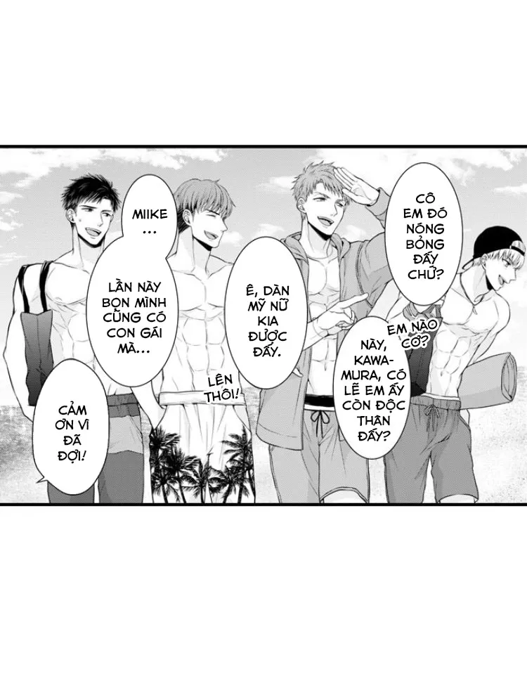 HentaiVN.net - Ảnh 9 - Ngọn lửa trong tầm tay [Fire in His Fingertips: A Flirty Fireman Ravishes Me with His Smoldering Gaze , 指先から本気の熱情～チャラ男消防士はまっすぐな目で私を抱いた] - Chapter 28: Bóng chuyền bãi biển