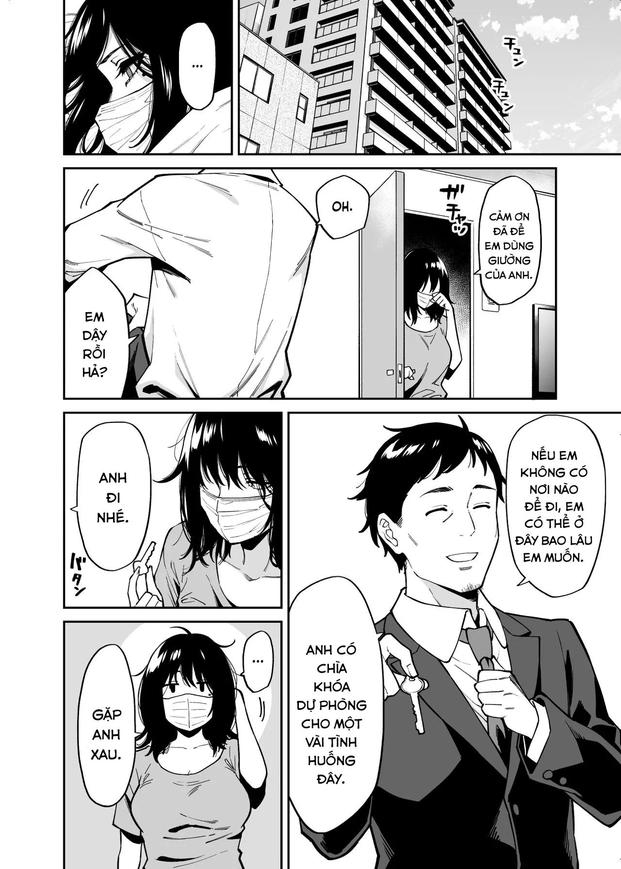 HentaiVN.net - Ảnh 12 - Đi bụi và ông chú trung niên. [The Runaway And The Middle-Aged Man; Hirowareta Onnanoko to Oji-san no Hanashi] - Oneshot