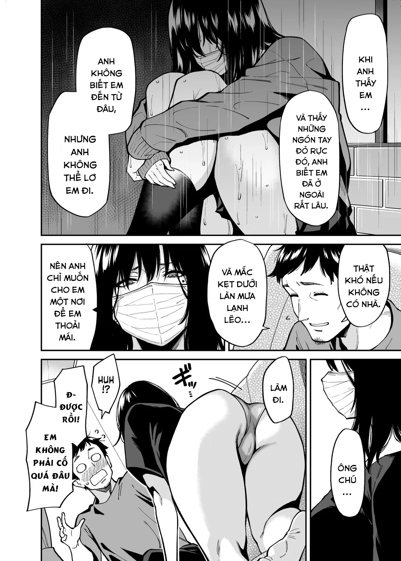 HentaiVN.net - Ảnh 18 - Đi bụi và ông chú trung niên. [The Runaway And The Middle-Aged Man; Hirowareta Onnanoko to Oji-san no Hanashi] - Oneshot