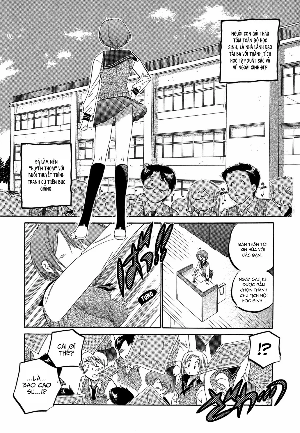 HentaiVN.net - Ảnh 4 - Vợ tôi là chủ tịch hội học sinh [Okusama wa Seito Kaichou; My Wife is Captain of Student Council] - Chap 1: Hôn thứ của vợ tôi