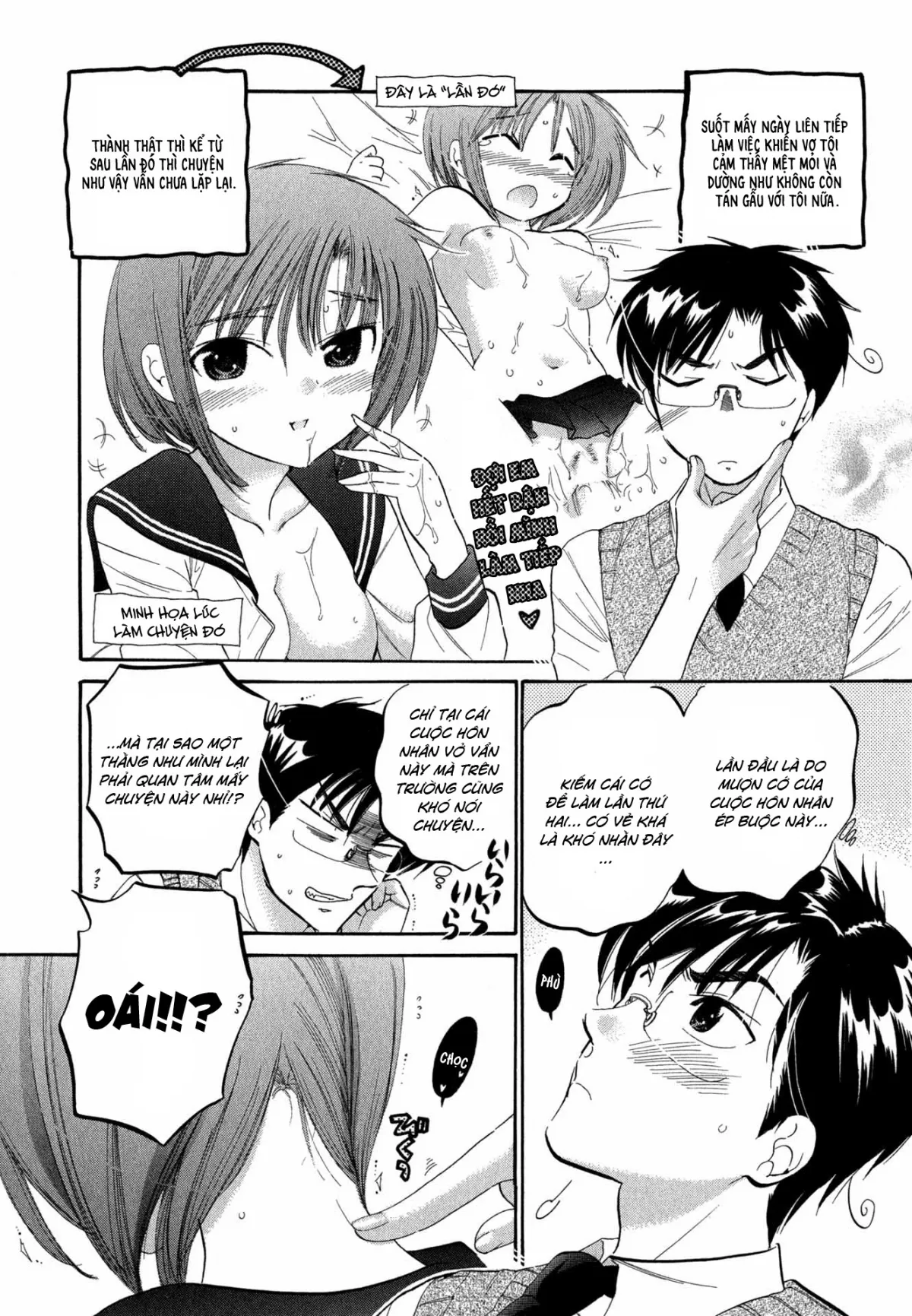 HentaiVN.net - Ảnh 8 - Vợ tôi là chủ tịch hội học sinh [Okusama wa Seito Kaichou; My Wife is Captain of Student Council] - Chap 4: Vợ tôi cảm thấy mệt mỏi