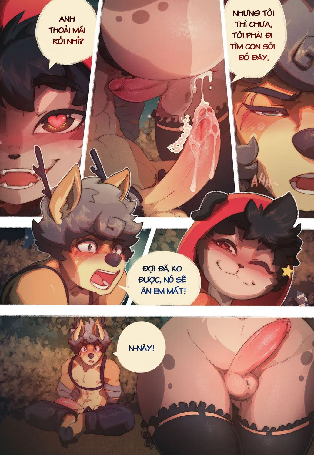 HentaiVN.net - Ảnh 20 - Chó sói quàng khăn đỏ [Little red] - Chap 1