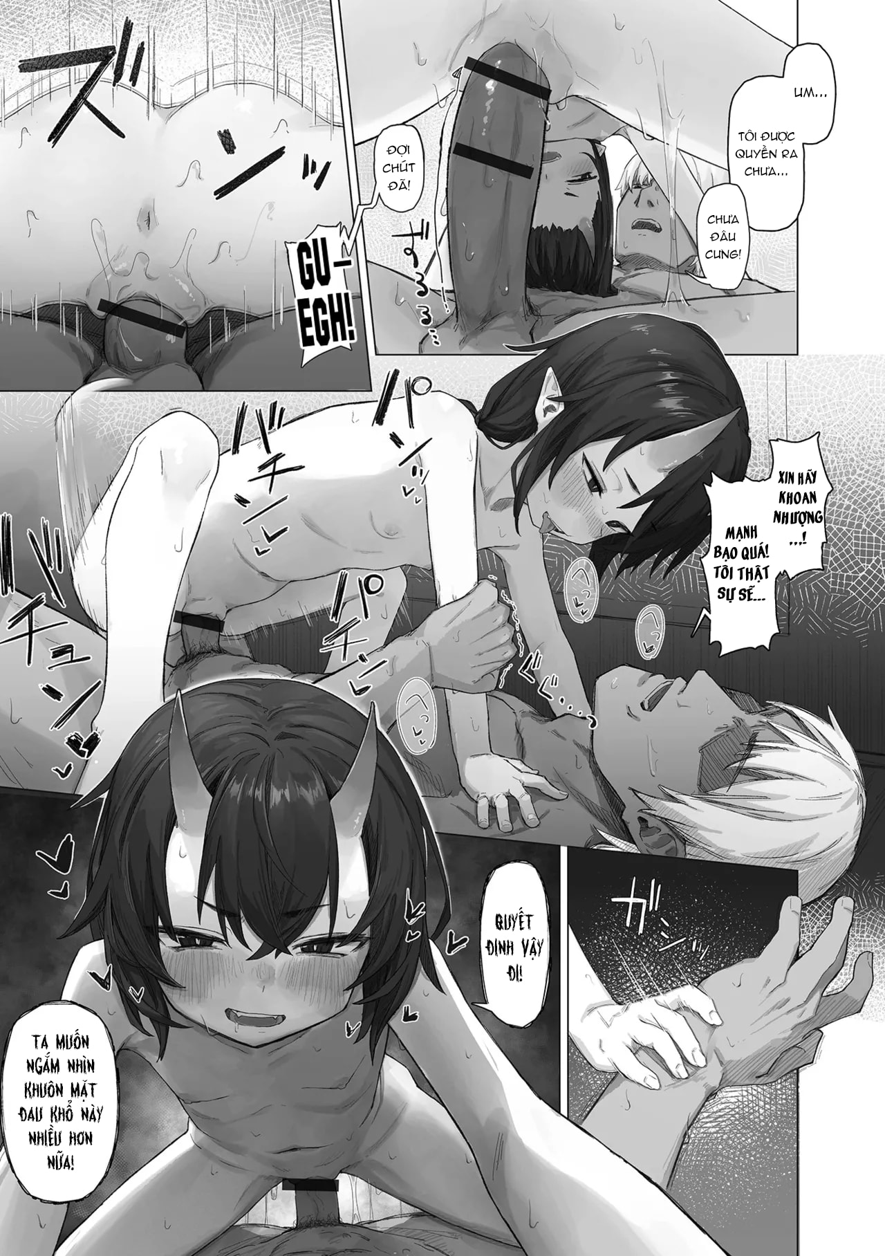 HentaiVN.net - Ảnh 14 - Mắt kẹt với bé loli oni tại một nơi vô cùng khó nói - Oneshot