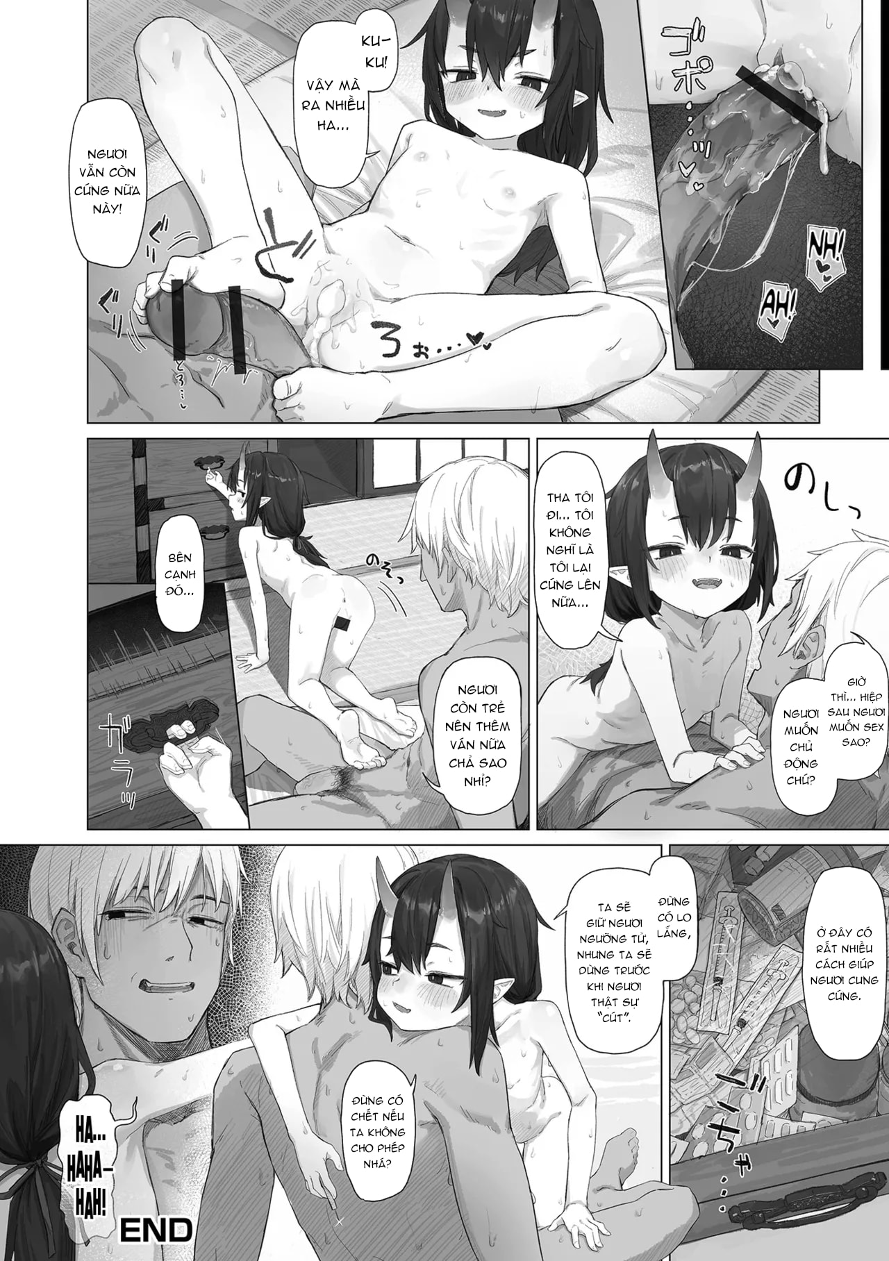 HentaiVN.net - Ảnh 17 - Mắt kẹt với bé loli oni tại một nơi vô cùng khó nói - Oneshot