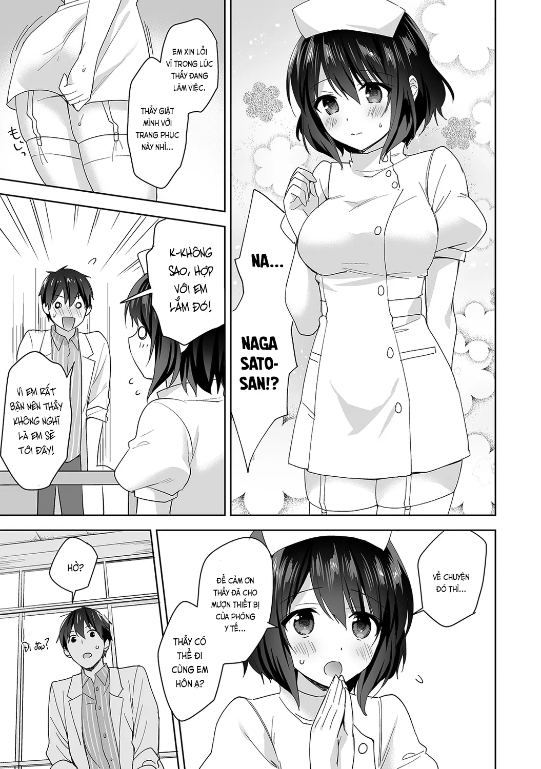 HentaiVN.net - Ảnh 4 - Nagasato-san khéo léo và ngọt ngào ~ Vỗ về trong phòng y tế!~ [Amayakashi Jouzu no Nagasato-san ~ Hokenshitsu de Yoshiyoshi Ecchi!~; 甘やかし上手の長里さん～保健室でよしよしえっち!～] - Ch. 6