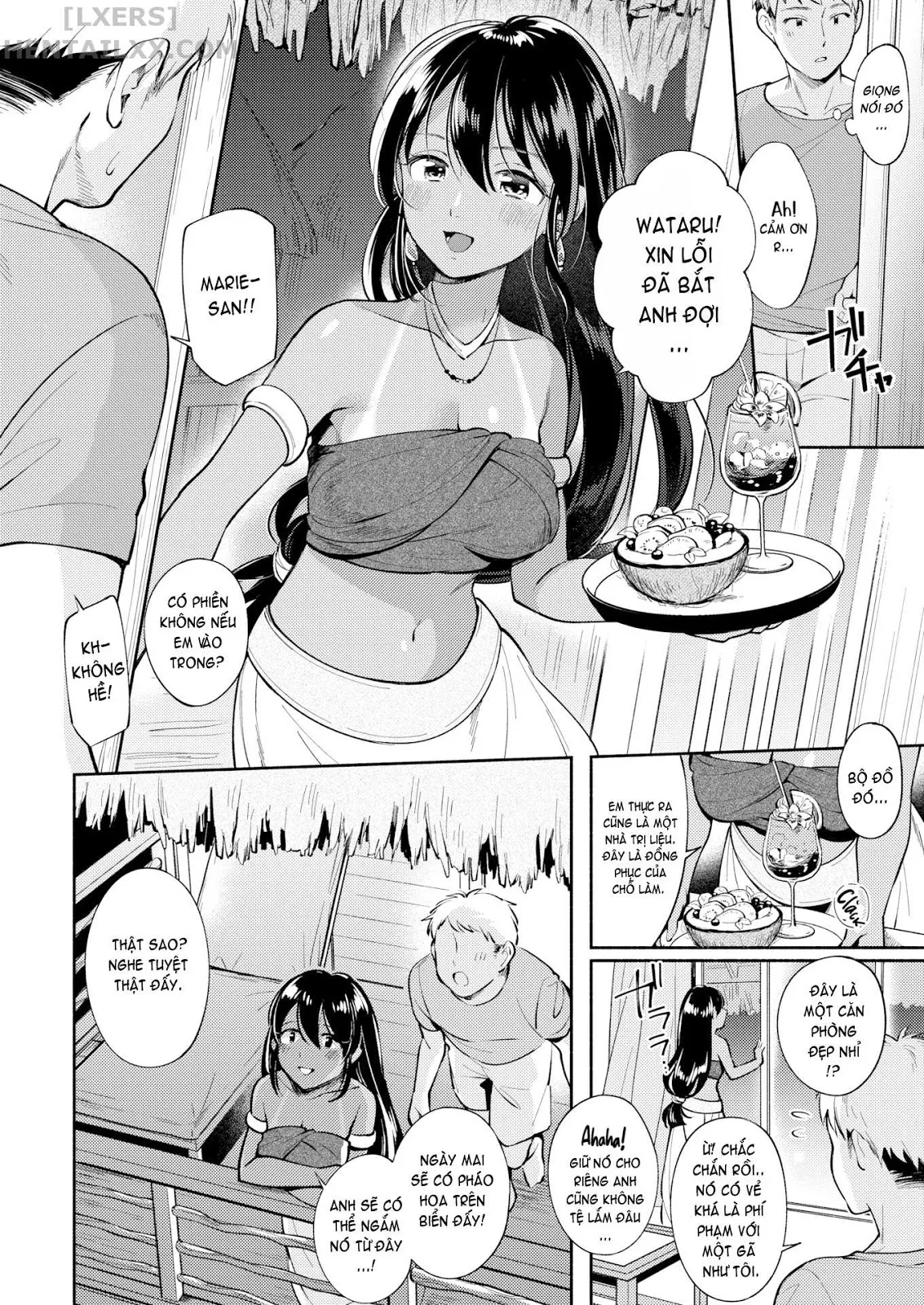 HentaiVN.net - Ảnh 7 - Okaeri [Tropical Escape; Sase-san is Very Popular; Date Plan] - Chap 3 - Tropical Escape