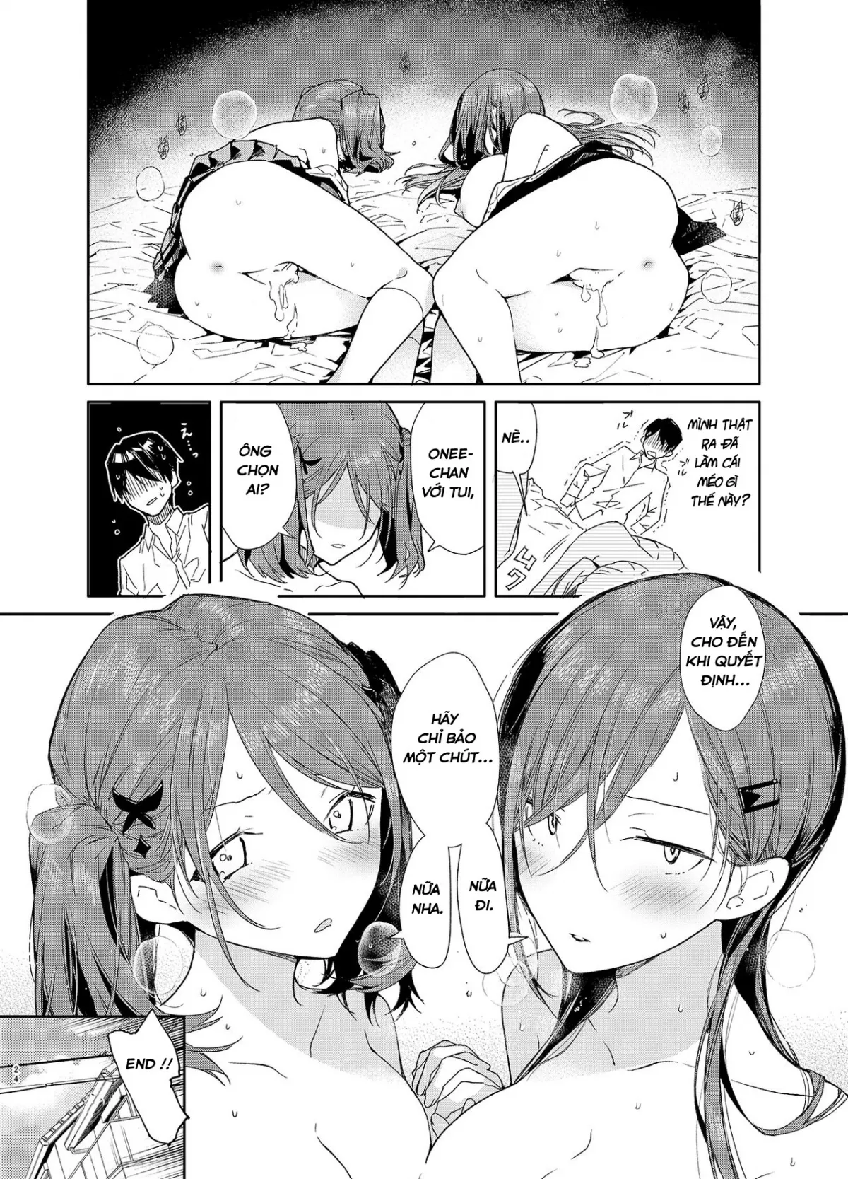 HentaiVN.net - Ảnh 24 - onee-chan vô cảm và nhỏ bạn tsundere dễ thương ngọt vô đối [Kinjo no Tsuntsun Imouto to Muhyoujou Ane ni Semarare Ecchi |] - Oneshot