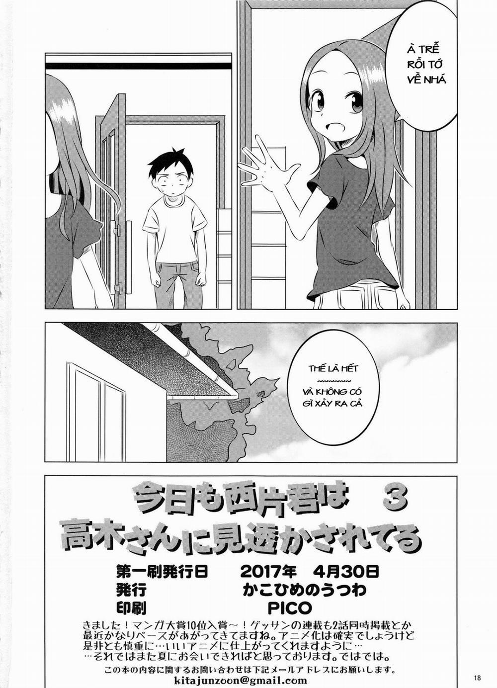 HentaiVN.net - Ảnh 20 - Kyou mo Nishikata-kun wa Takagi-san ni Misukasareteru 3 (Karakai Jouzu no Takagi-san) - Oneshot