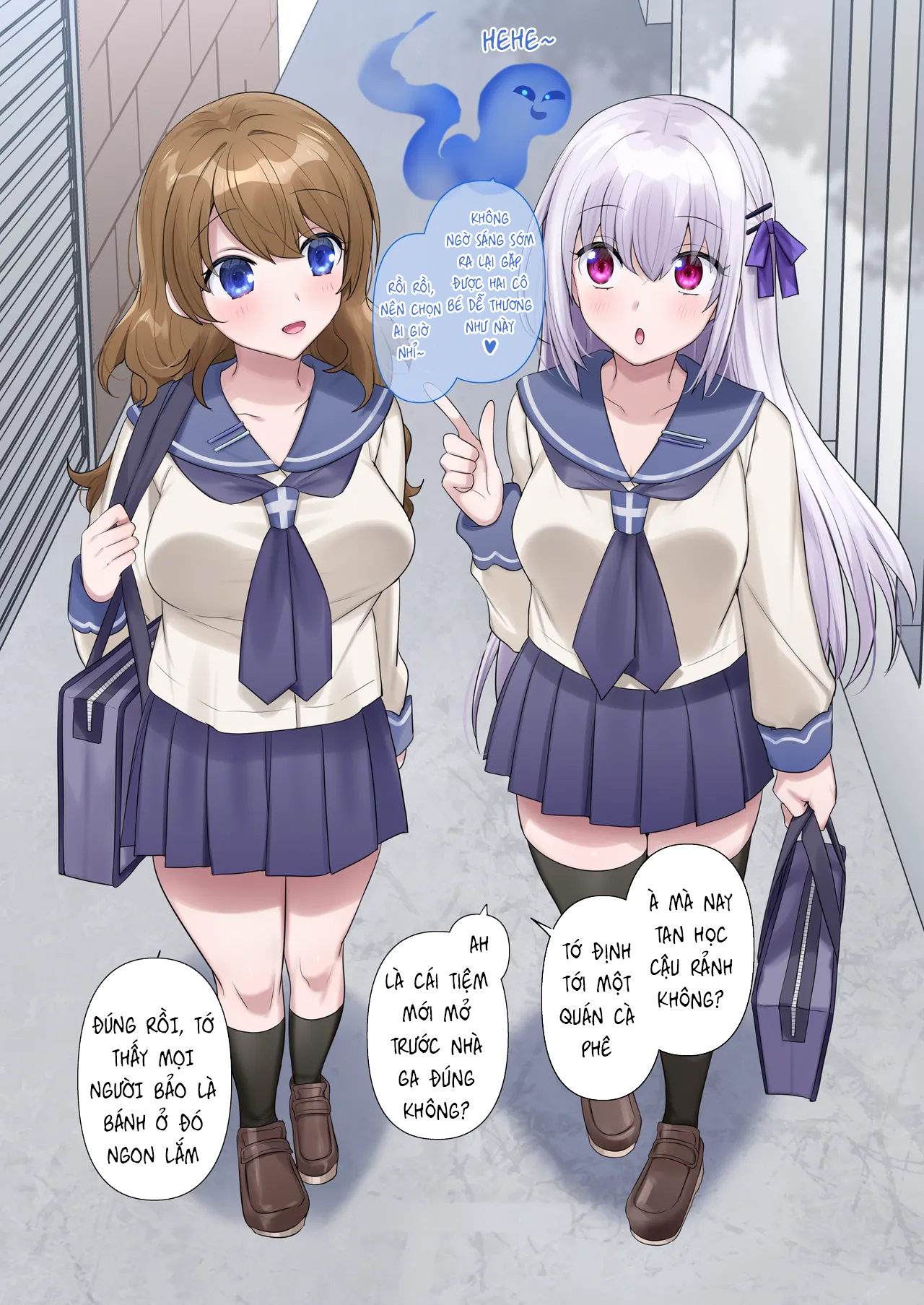 HentaiVN.net - Ảnh 5 - Lần Đầu Nhập Hồn Vào Cơ Thể Nữ Sinh Của Hồn Ma - Oneshot