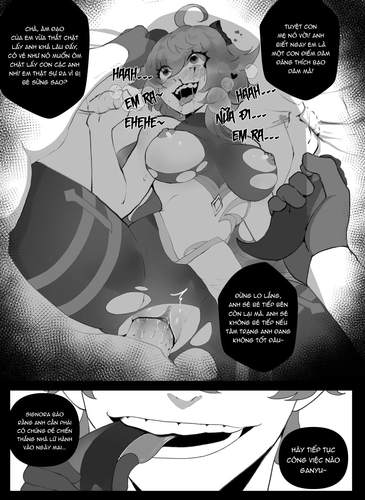 HentaiVN.net - Ảnh 6 - Đêm ám ảnh kinh hoàng của Dê Dừa [Ganyu's Unforgettable Night] - Oneshot