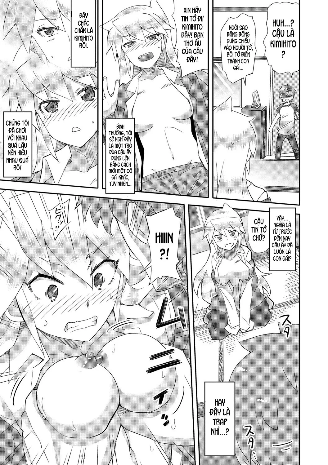 HentaiVN.net - Ảnh 6 - Dùng con Cá Chà Bặc nắc đứa bạn sml [Ore to Imouto to Sono Kareshi no Sankaku Kankei; The Love Triangle Between Me, My Little Sister and Her Boyfriend (Nyotaika Ryoujoku!! III)] - 1-shot