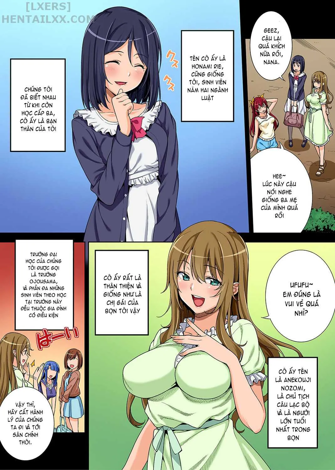 HentaiVN.net - Ảnh 4 - Bou Yuumei Shiritsu Daigaku YariCir No Jittai ~ [Gasshukusaki De Issho Ni Natta Ojou-Sama Daigakusei-Tachi No Baai~] - Chap 1