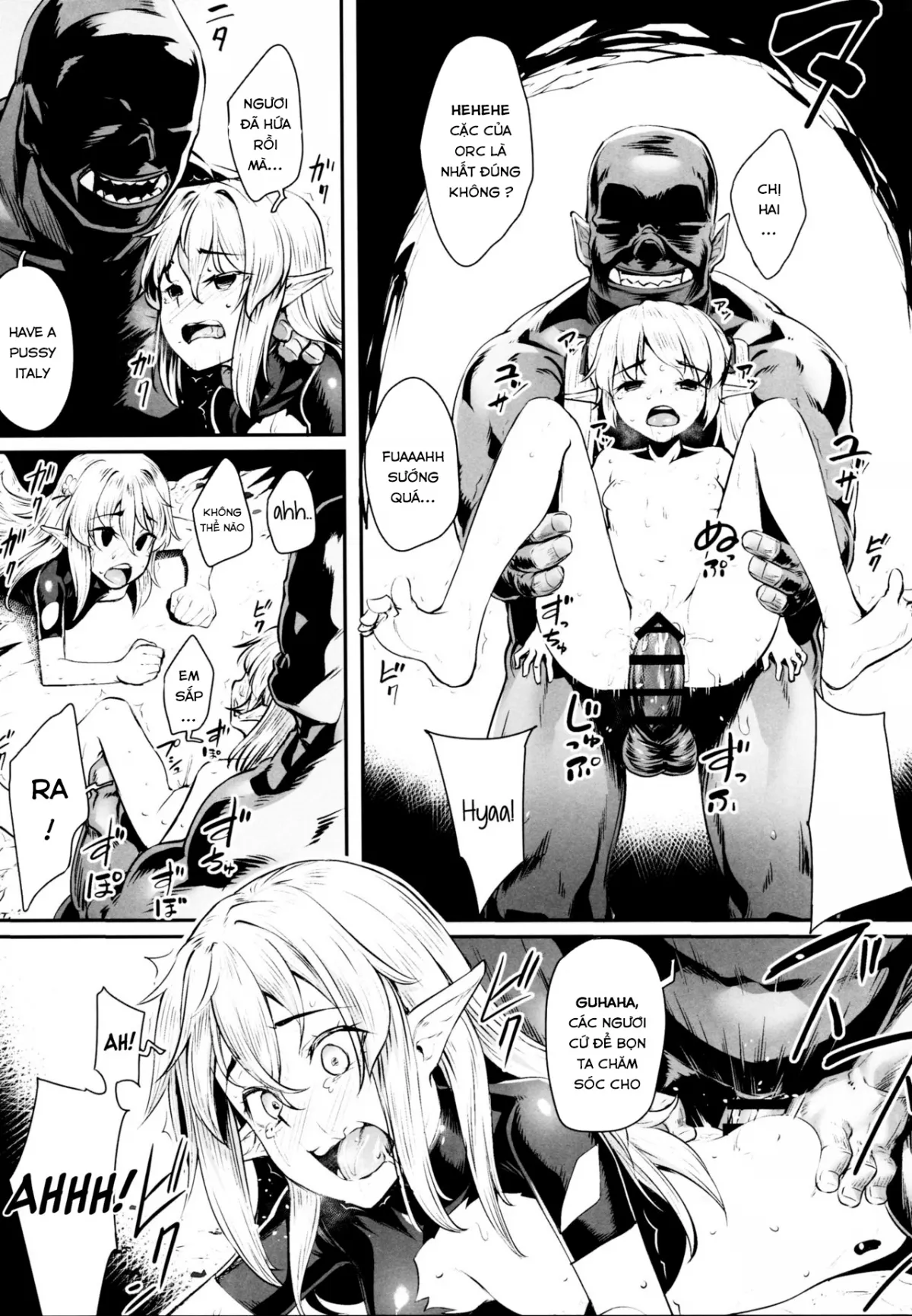 HentaiVN.net - Ảnh 24 - Orc ni Torawareta Elf wa [Orc bắt được chị Elf và cái kết, đừng nhẹ dạ cả tin] - Oneshot