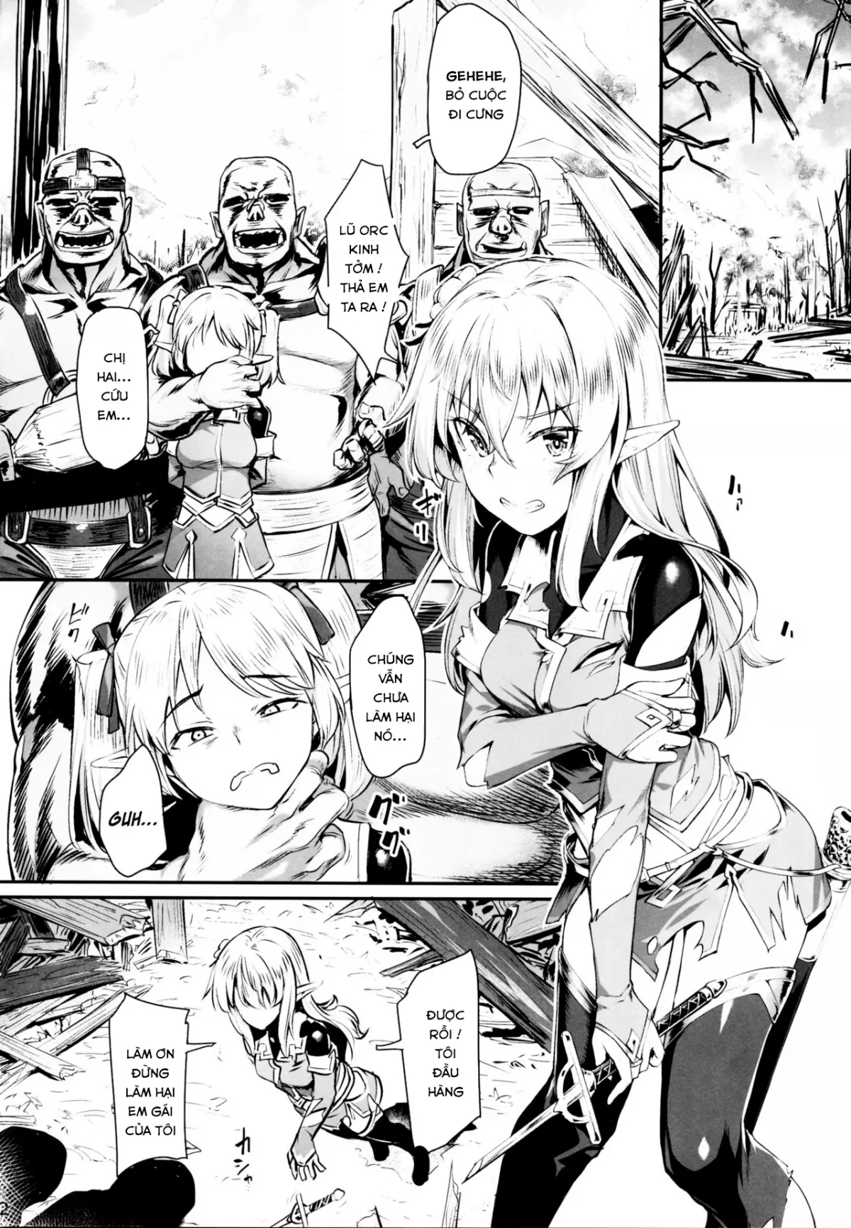HentaiVN.net - Ảnh 5 - Orc ni Torawareta Elf wa [Orc bắt được chị Elf và cái kết, đừng nhẹ dạ cả tin] - Oneshot