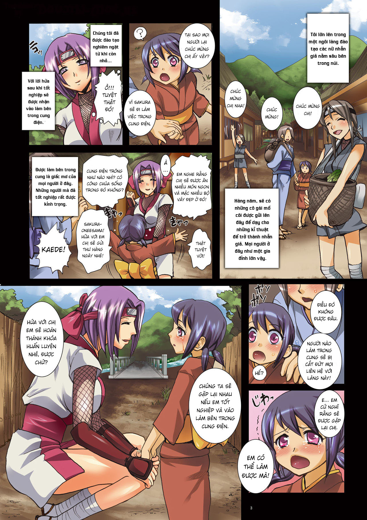 HentaiVN.net - Ảnh 3 - Ngôi làng đào tạo nhẫn giả [Onna NikuRin ~Kunoichi Kakuchou Haramase Sousaku Manga~] - Chap 1