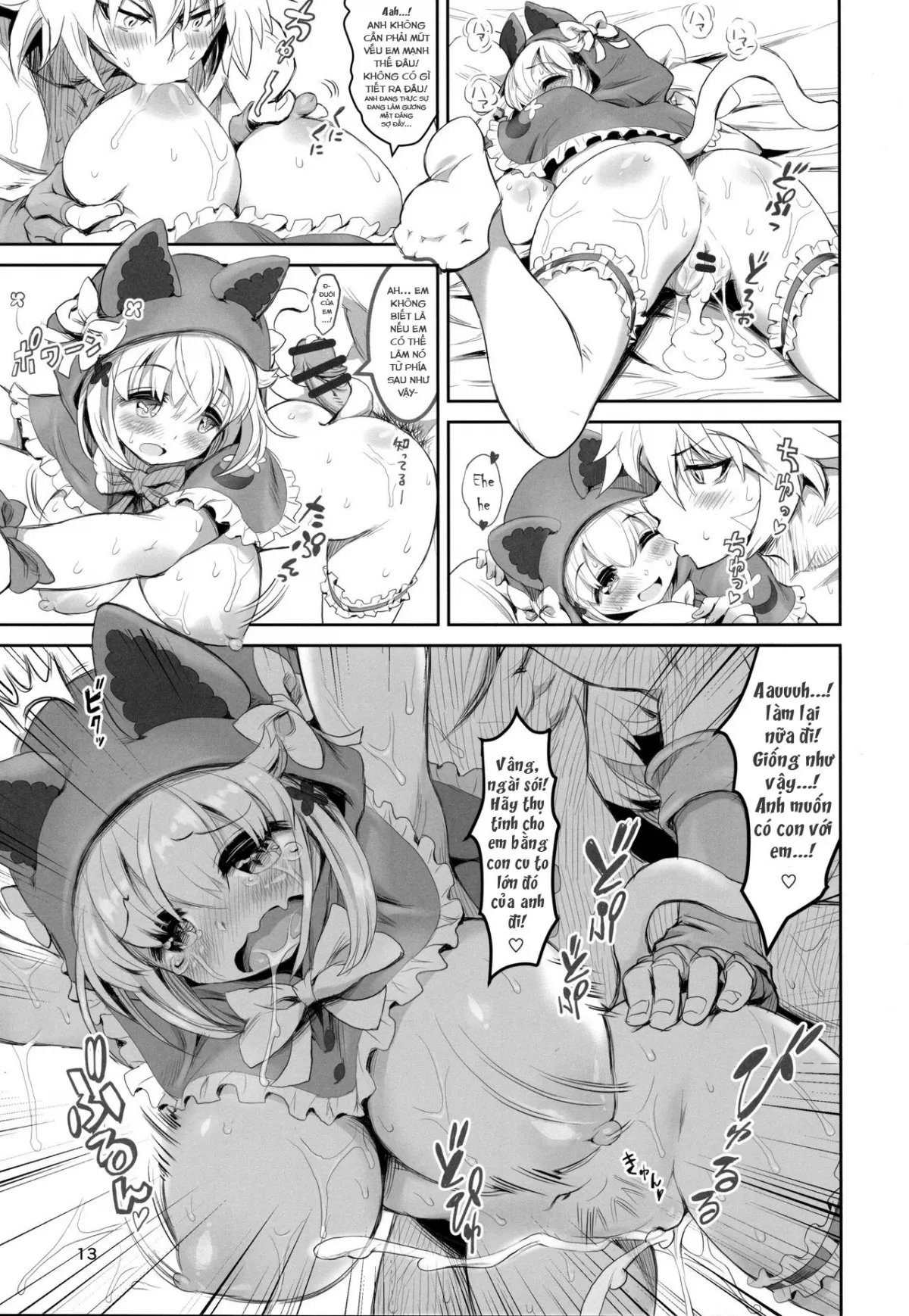 HentaiVN.net - Ảnh 13 - Cô bé quàng khăn đỏ [Kemomimi Douwashuu -Akazukin-chan- , けもみみ童話集-赤ずきんちゃん-] - Oneshot [Ngọt]