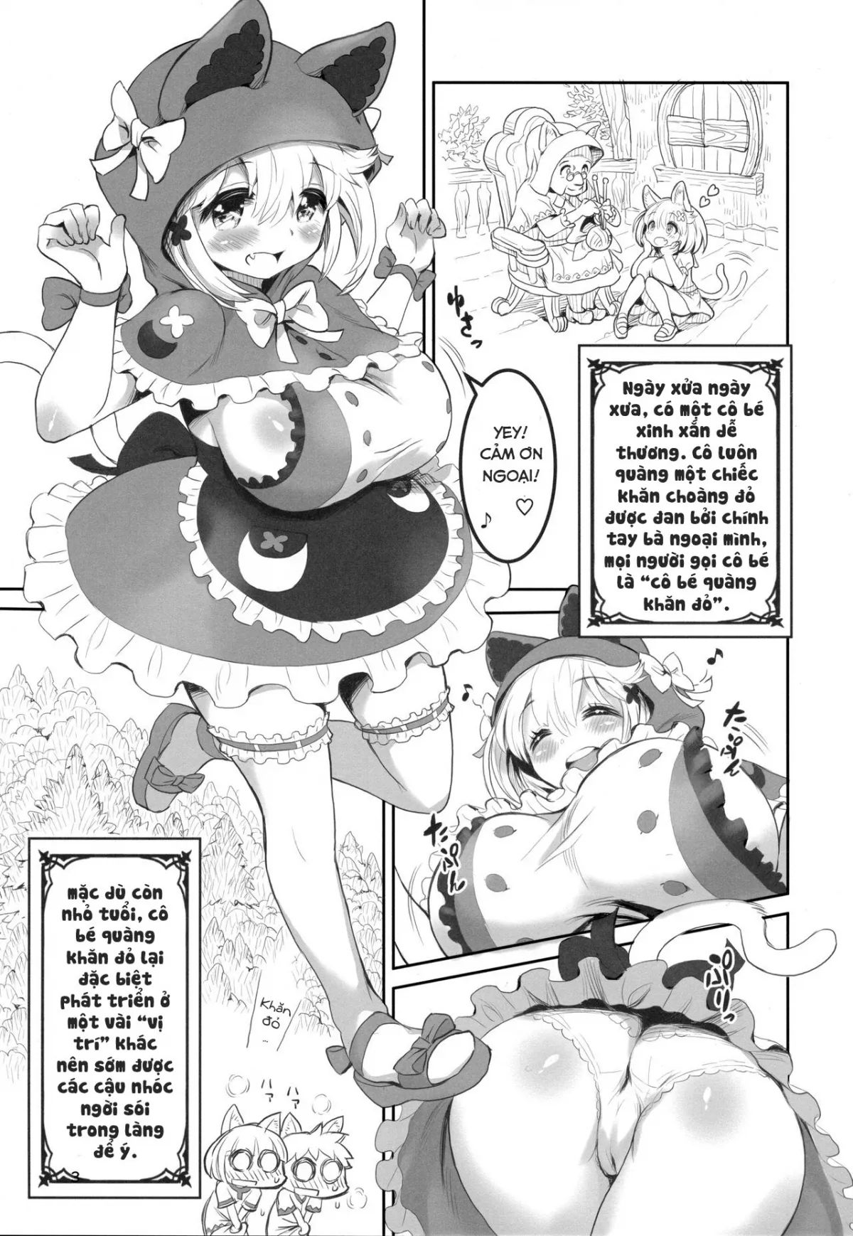 HentaiVN.net - Ảnh 3 - Cô bé quàng khăn đỏ [Kemomimi Douwashuu -Akazukin-chan- , けもみみ童話集-赤ずきんちゃん-] - Oneshot [Ngọt]