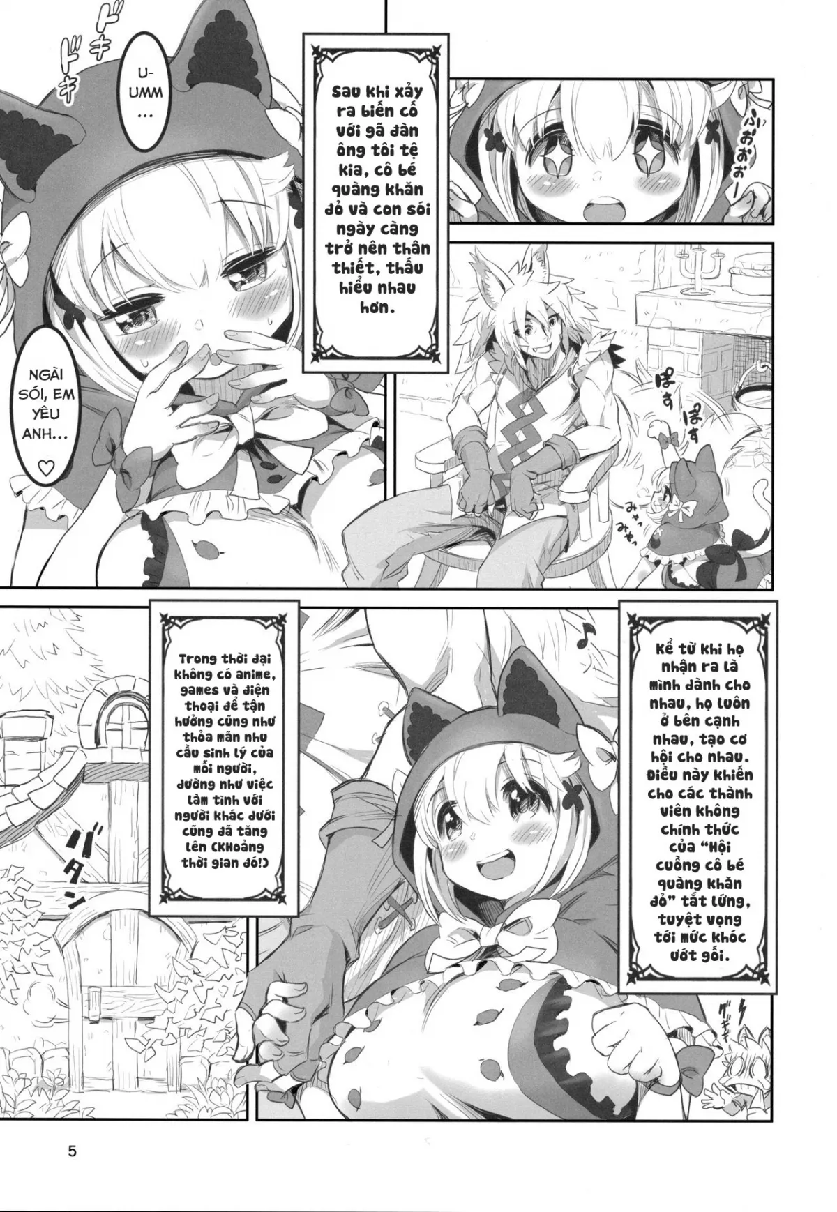 HentaiVN.net - Ảnh 5 - Cô bé quàng khăn đỏ [Kemomimi Douwashuu -Akazukin-chan- , けもみみ童話集-赤ずきんちゃん-] - Oneshot [Ngọt]